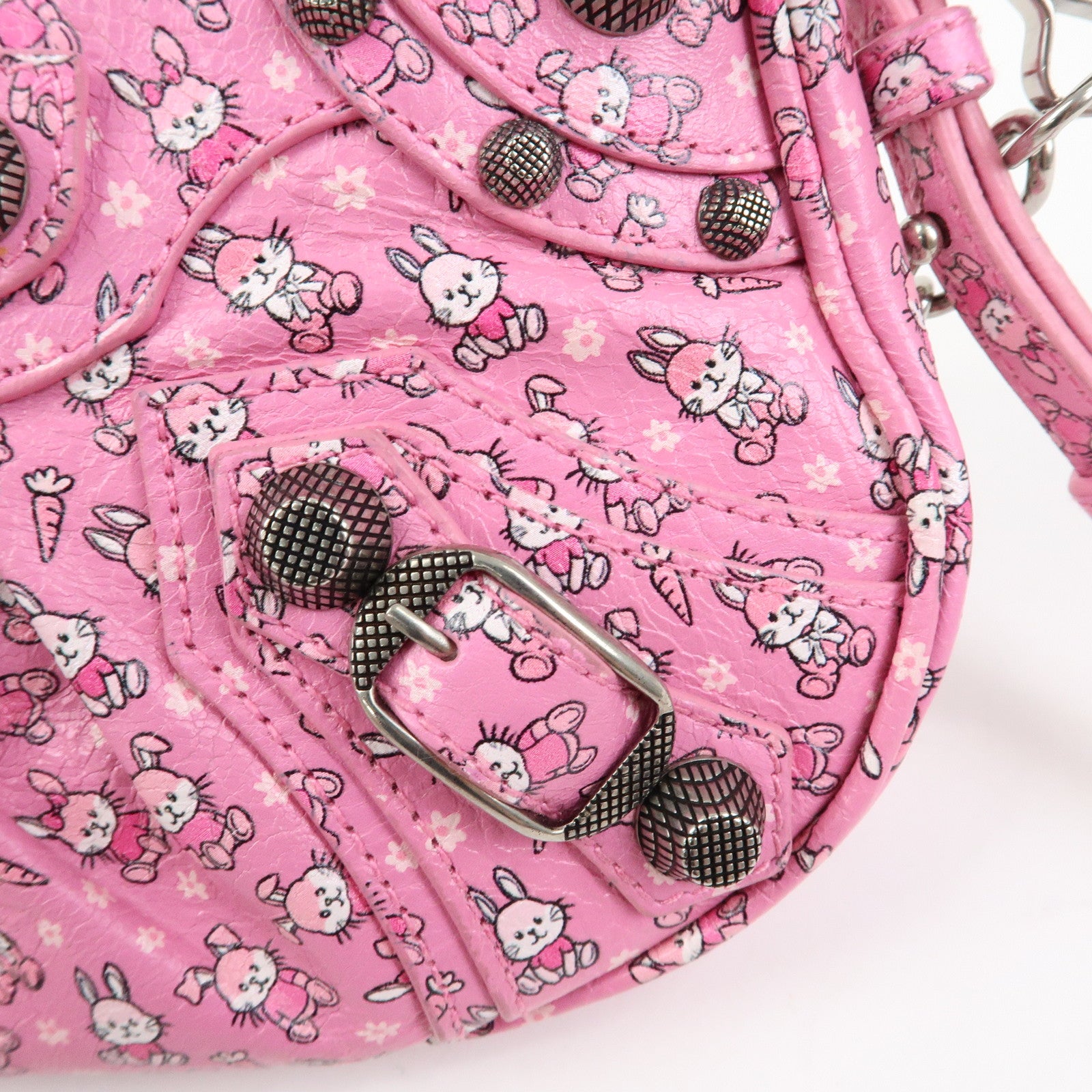 BALENCIAGA Le Cagole Mini Rabbit Pattern Leather Shoulder Bag 695814