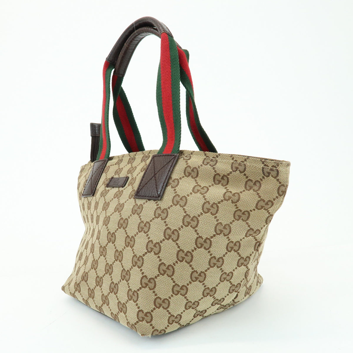 GUCCI Sherry GG Canvas Leather Tote Bag Hand Bag Beige Brown 131228