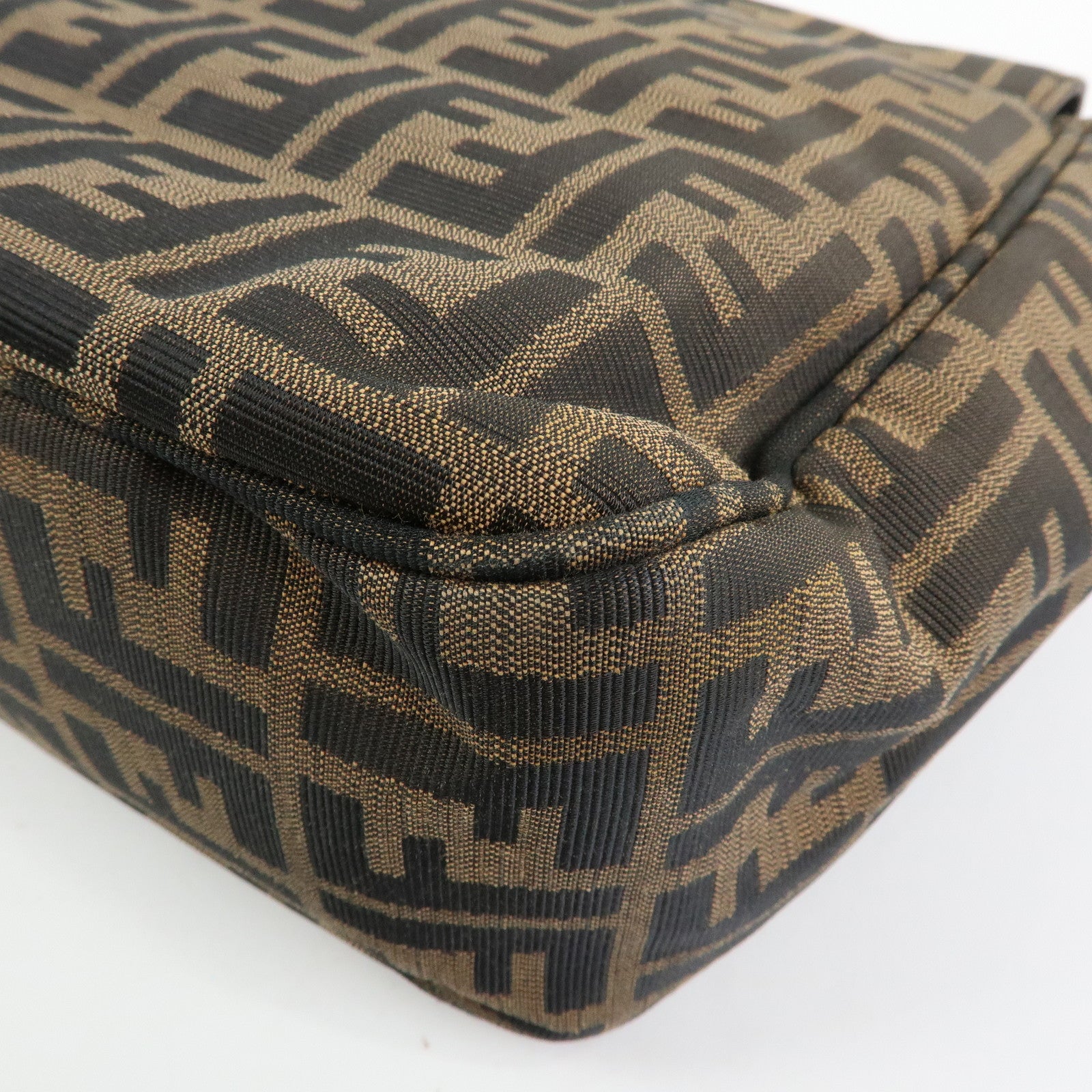 FENDI Zucca Jacquard Leather Shoulder Bag Crossbody Bag Brown 8BT215