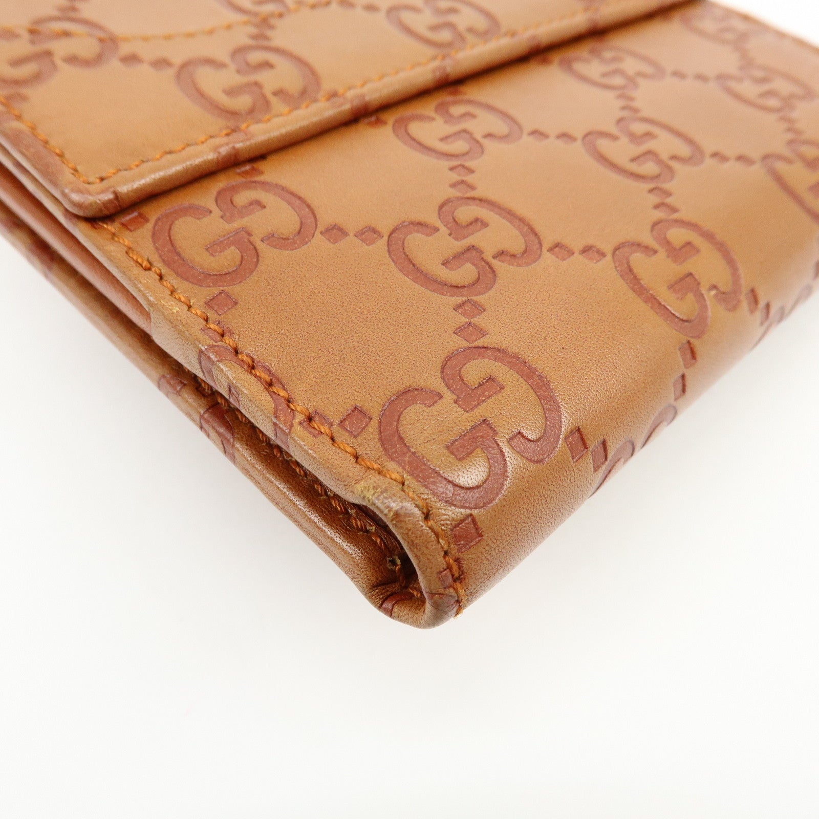 GUCCI New Jackie Guccissima Leather Compact Wallet Brown 141435