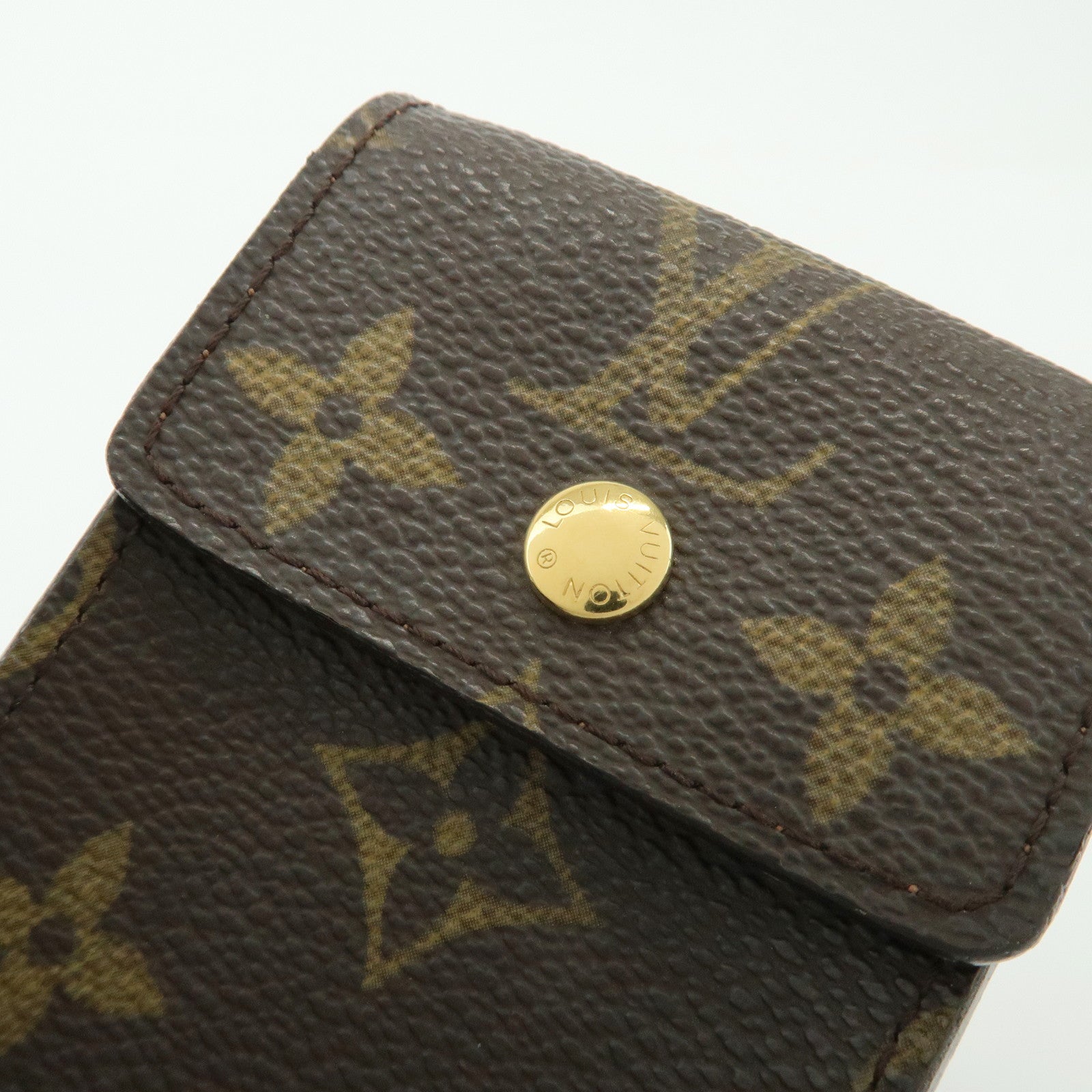 Louis Vuitton Monogram Canvas Porte Cles Badge Key Case Brown