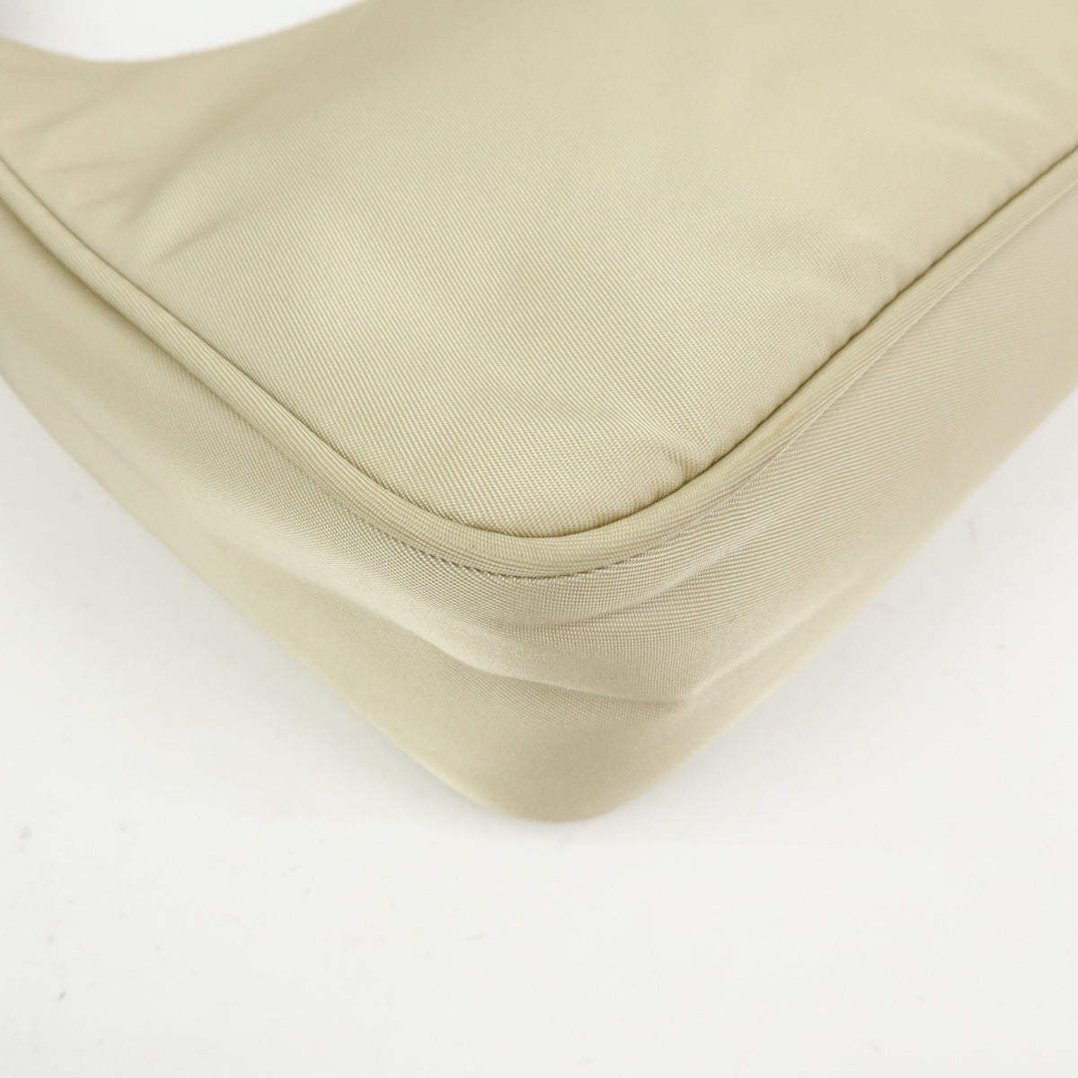 PRADA Triangle Logo Nylon Hand Bag Shoulder Bag Ivory 1NE515