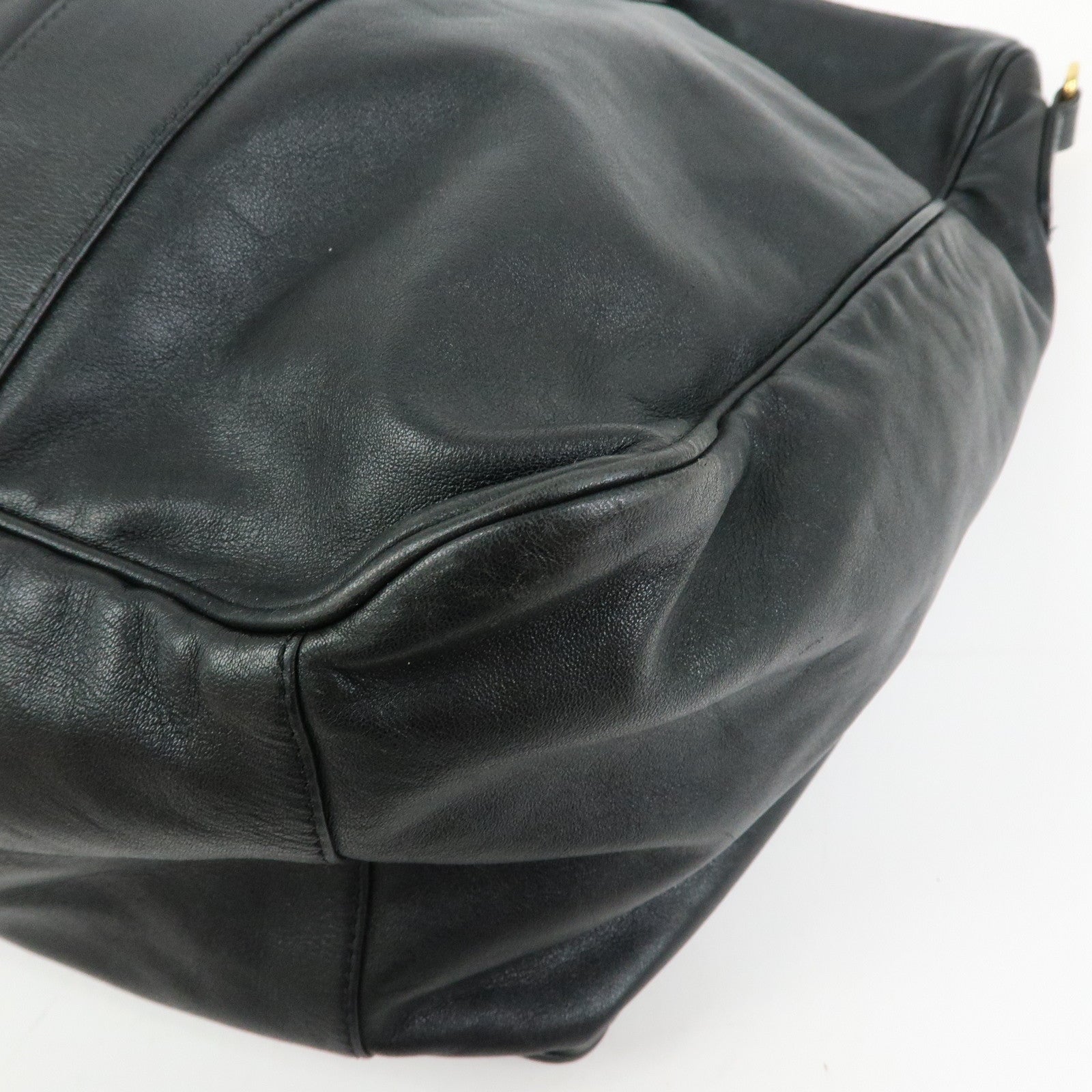 LOEWE Anagram Calf Leather 2Way Bag Boston Bag Travel Bag Black