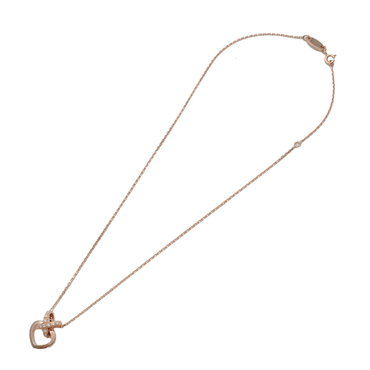 CHAUMET Liens de Chaumet Diamond Heart Necklace K18 750PG Rose Gold