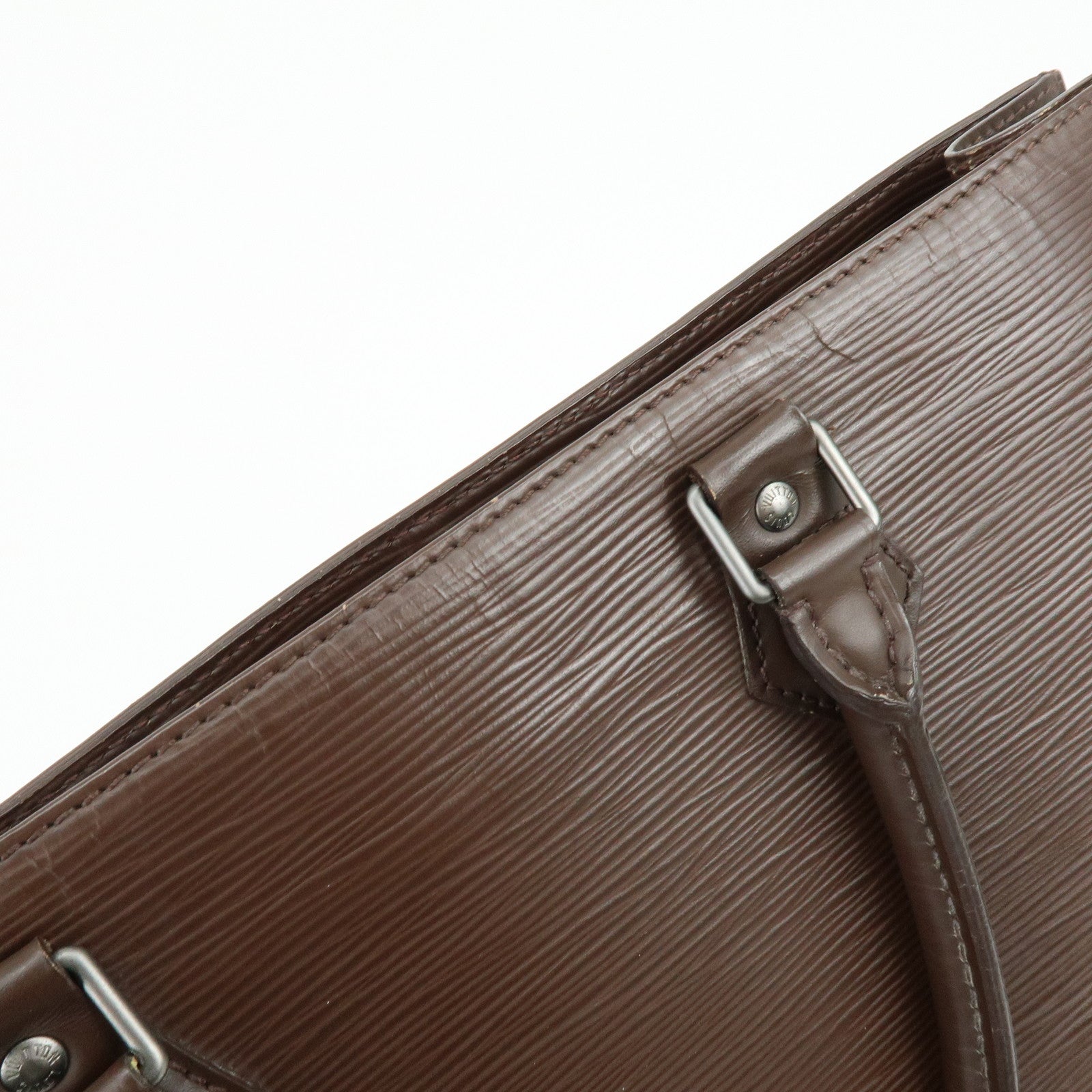 Louis Vuitton Epi Sac Plat Leather Hand Bag Tote Bag Mocha M59082