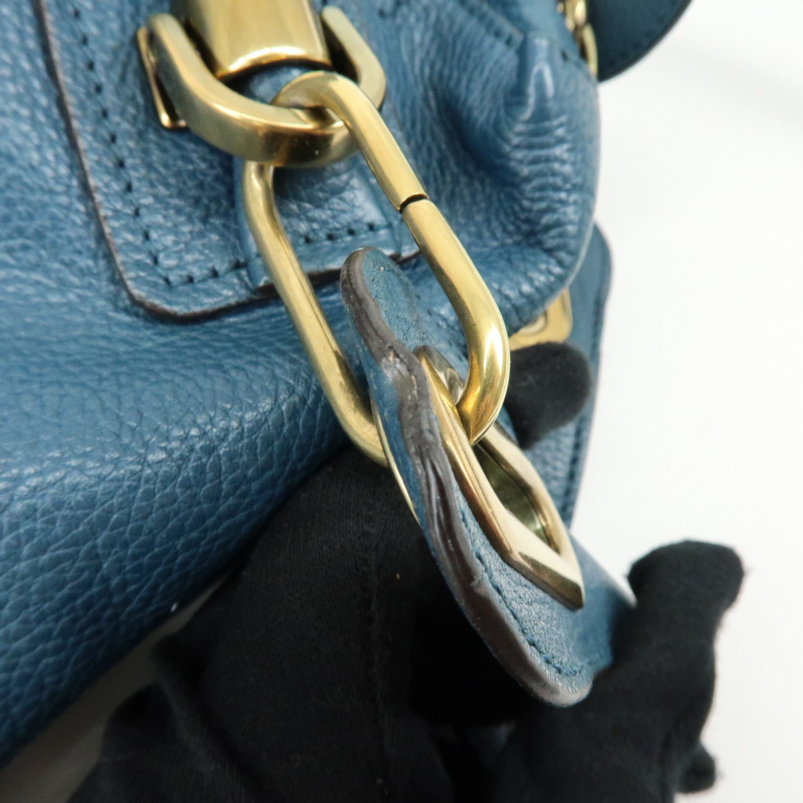 Chloe Paraty Leather 2Way Bag Hand Bag Shoulder Bag Blue