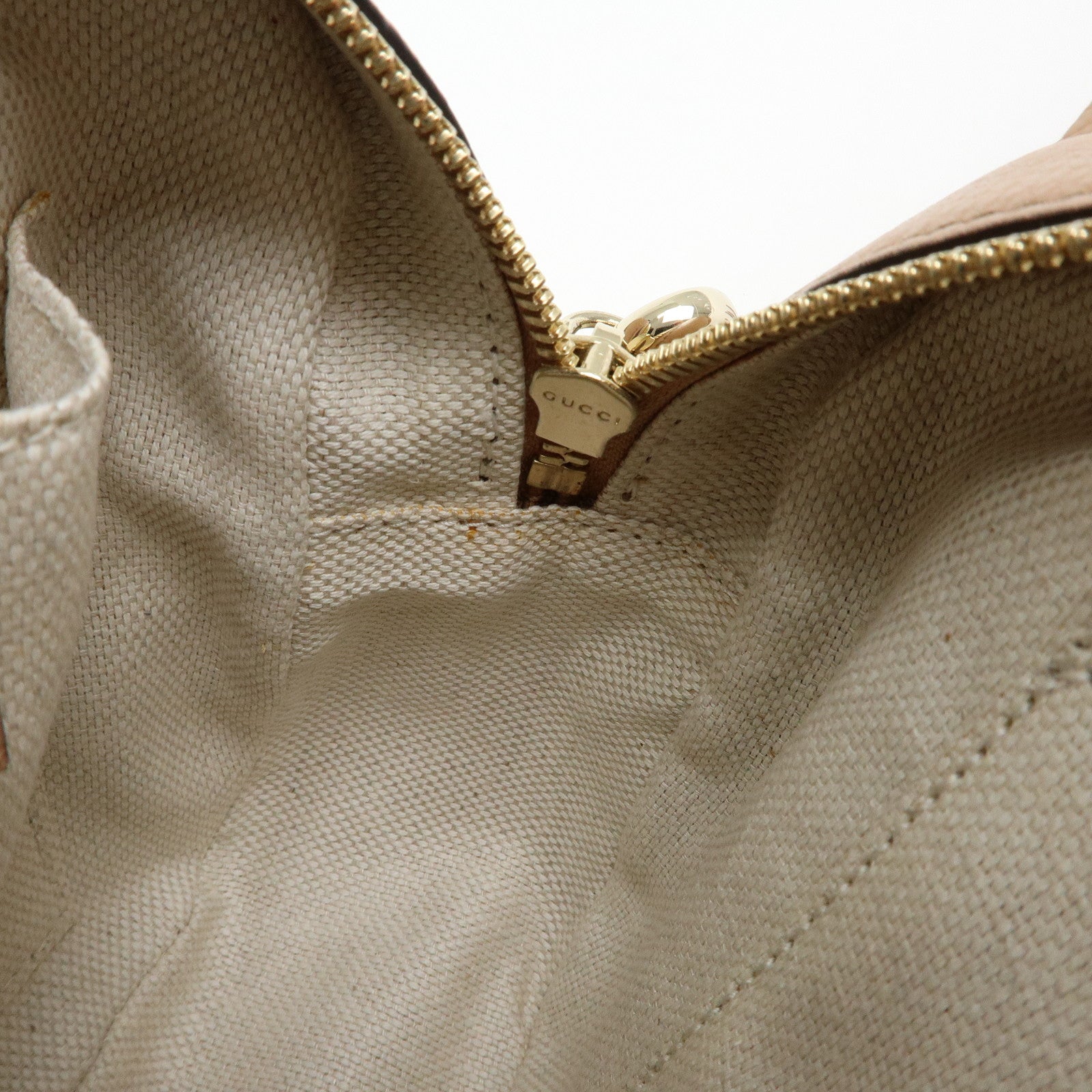GUCCI SOHO Interlocking G Leather Small Disco Bag Beige 308364