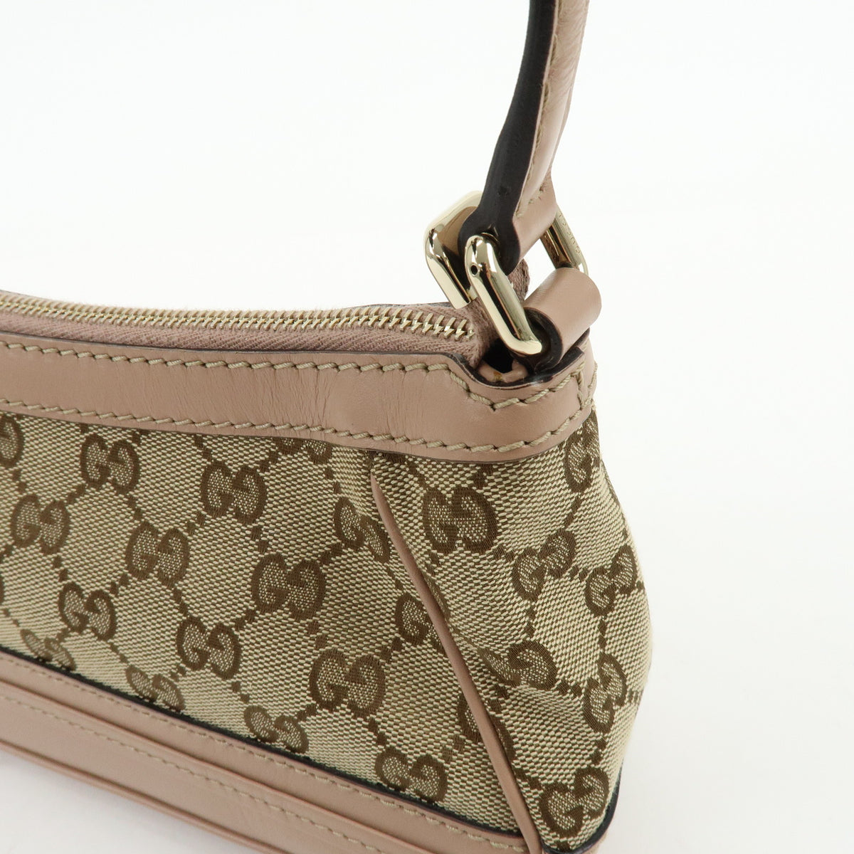 GUCCI Mayfair GG Canvas Leather Hand Bag Shoulder Bag Beige Pink 569893
