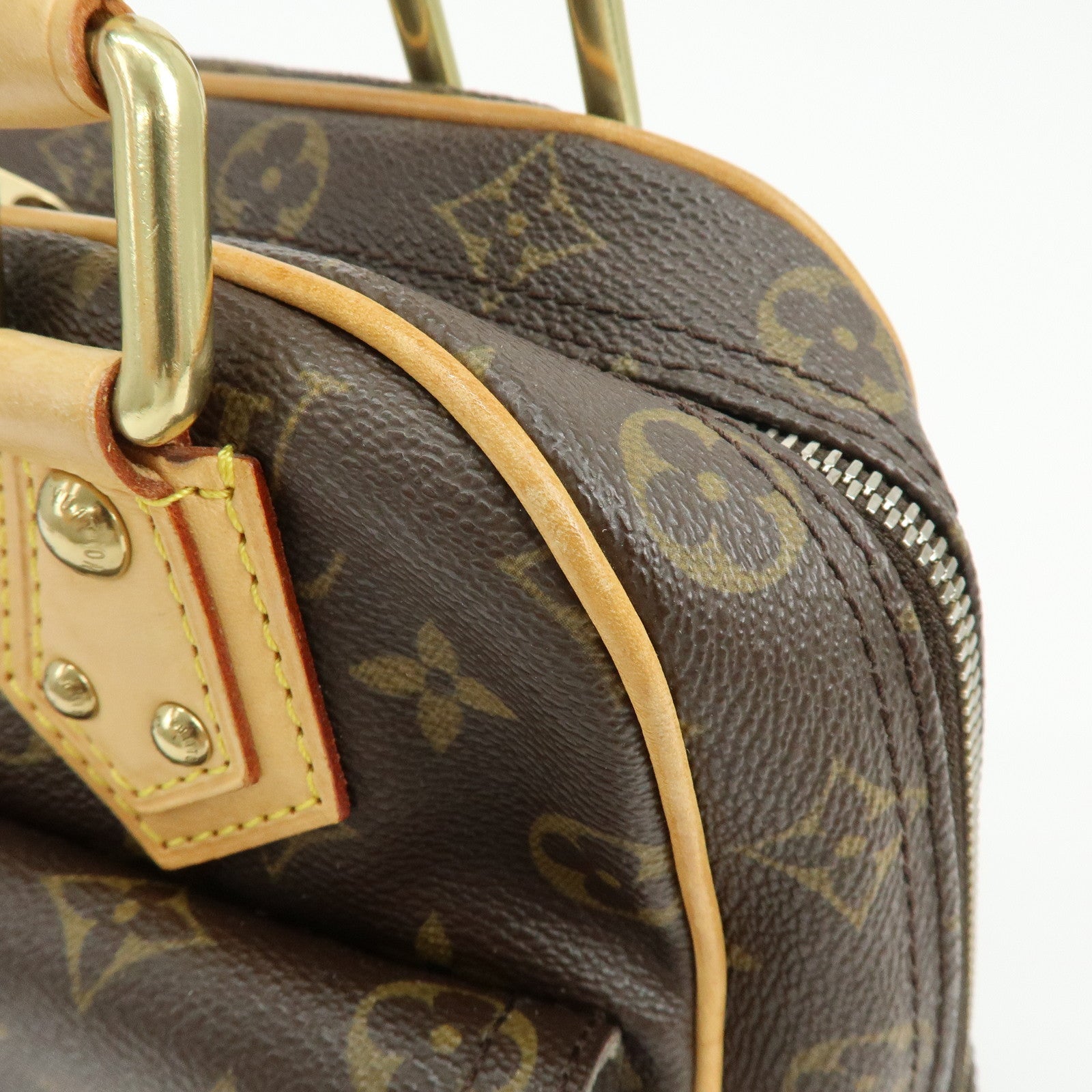 Louis Vuitton Monogram Manhattan PM Hand Bag Brown M40026