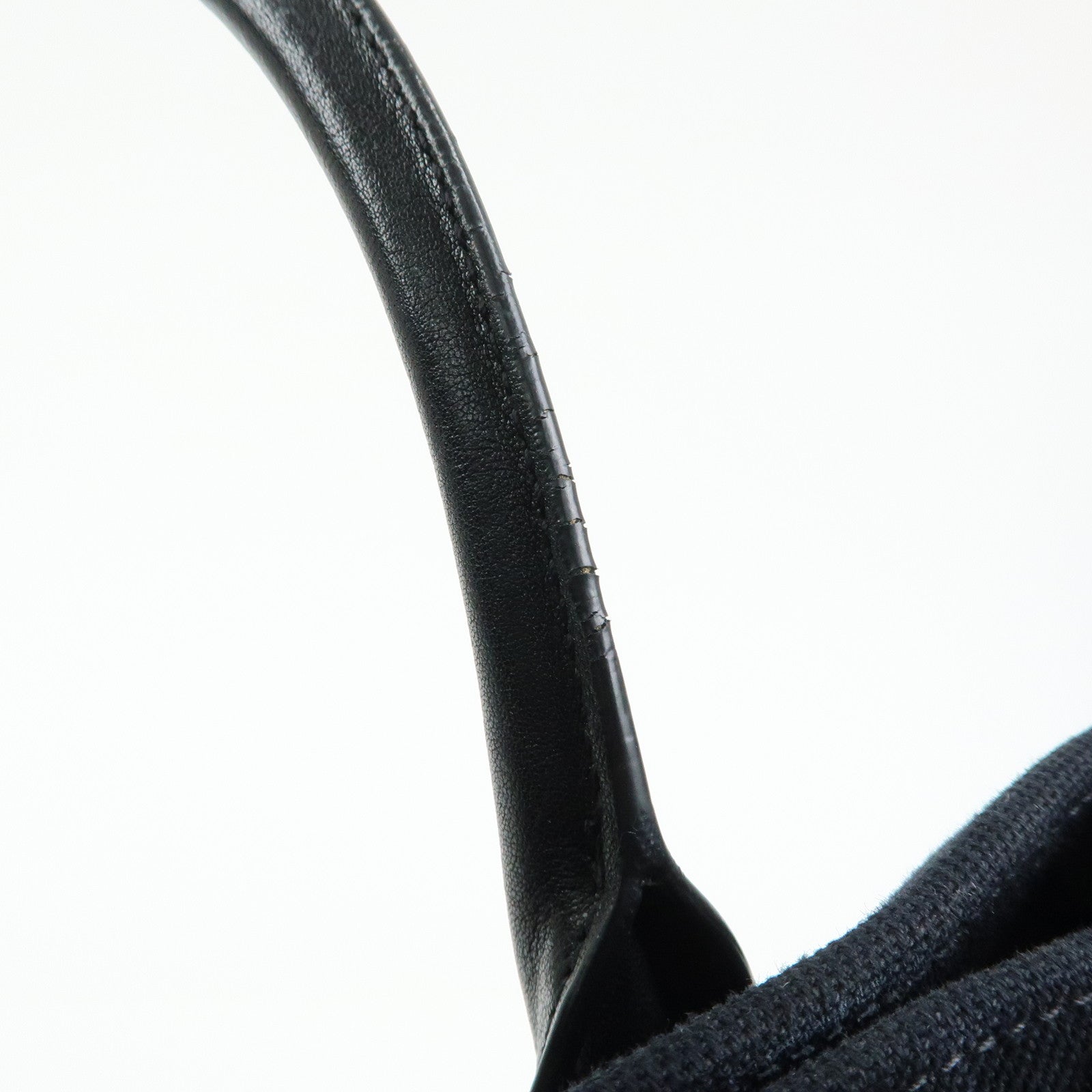 SAINT LAURENT PARIS Rive Gauche Canvas Leather Tote Bag Black 632539