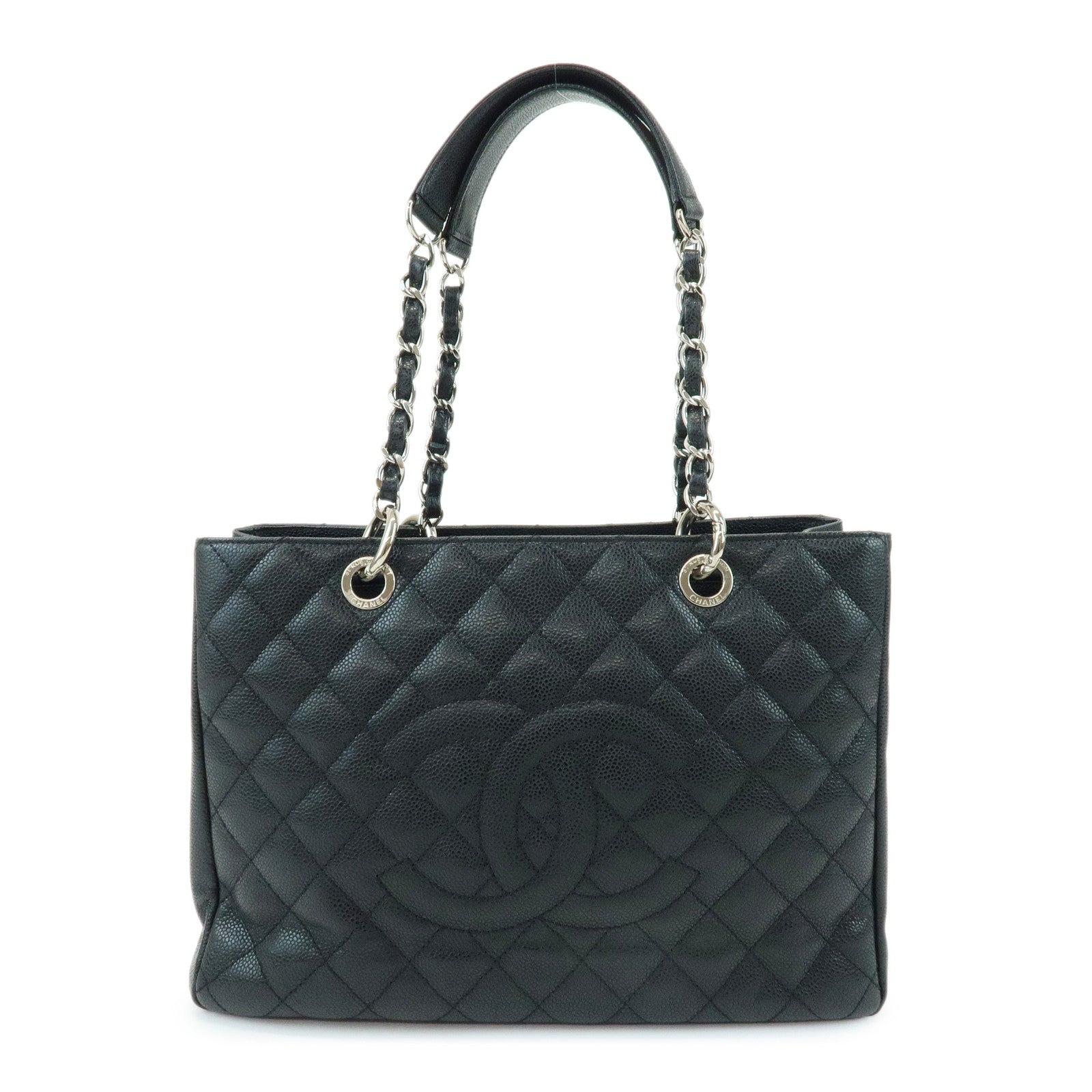 CHANEL Matelasse COCO Mark Caviarskin Shoulder Bag Black A50995