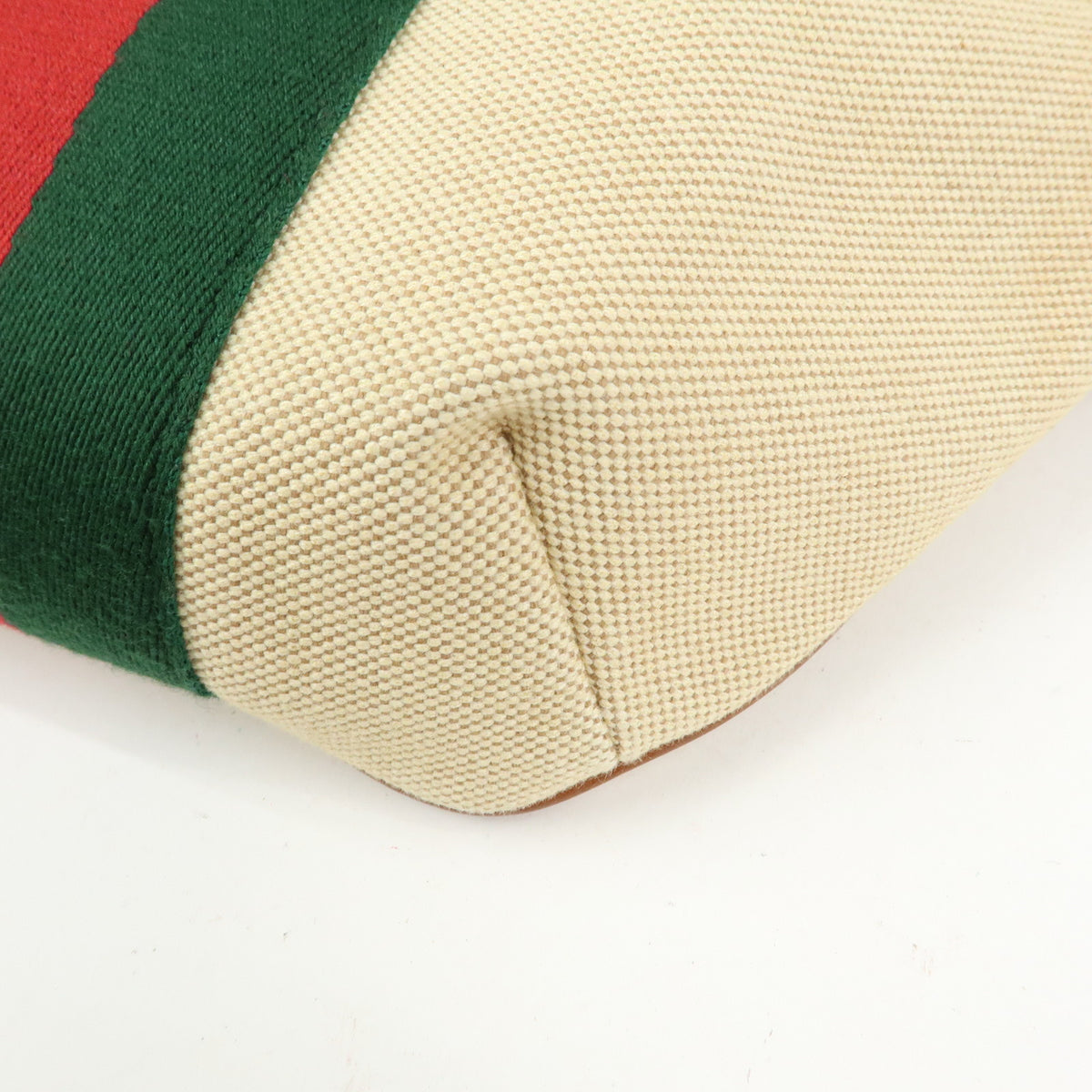 GUCCI Sherry Interlocking G Canvas Leather Waist Body Bag Beige 575082
