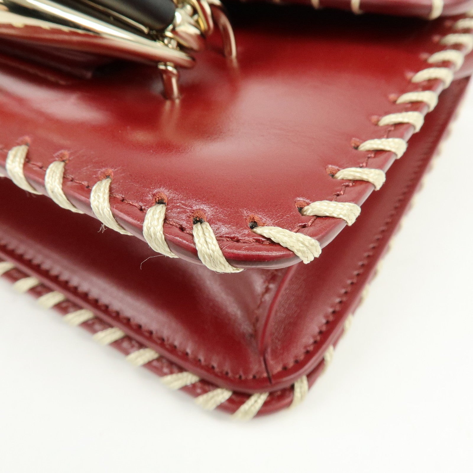 Chloe KATTIE Leather Shoulder Bag Crossbody Bag Wine Red
