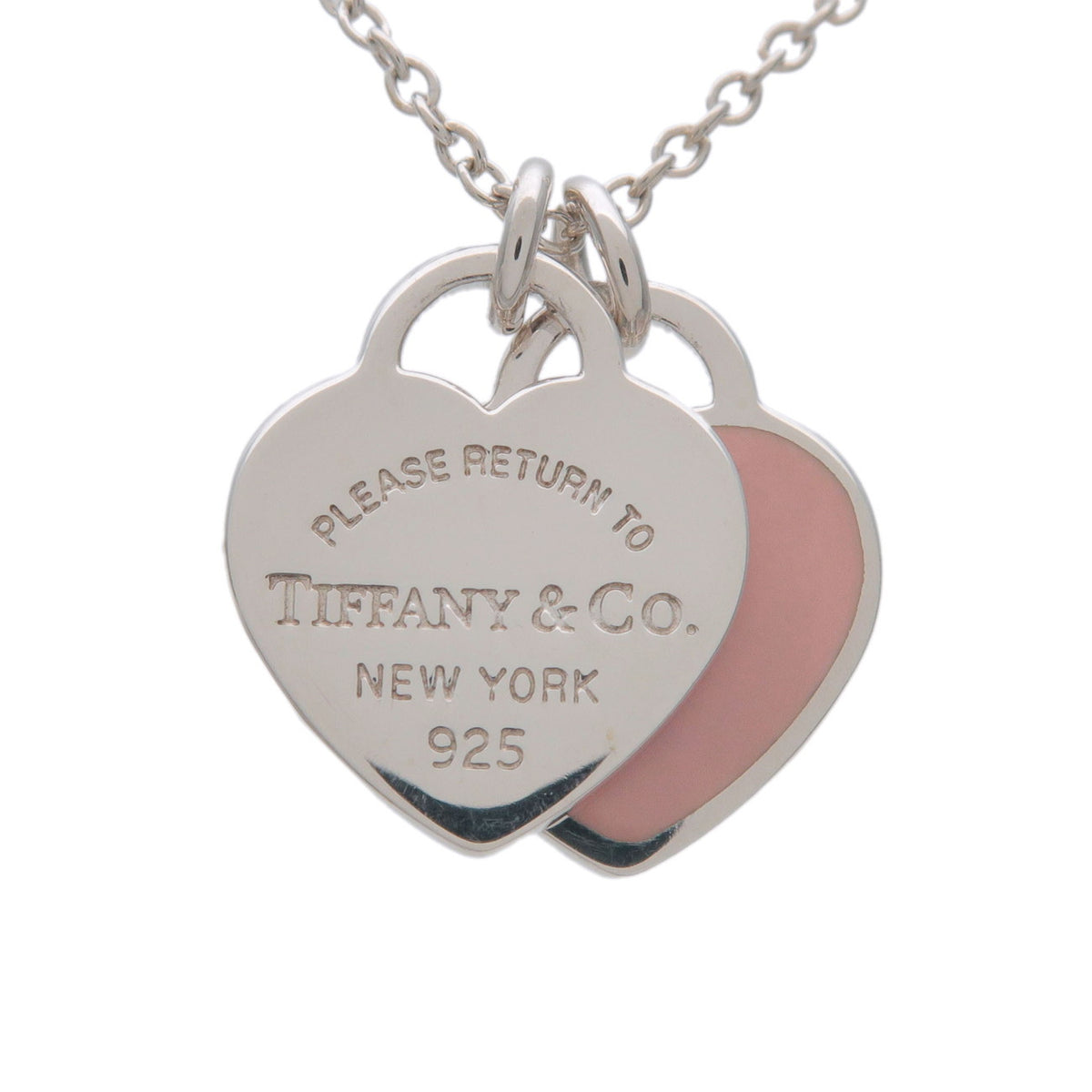 Tiffany & Co Return to Tiffany Mini Double Heart Tag Necklace SV925