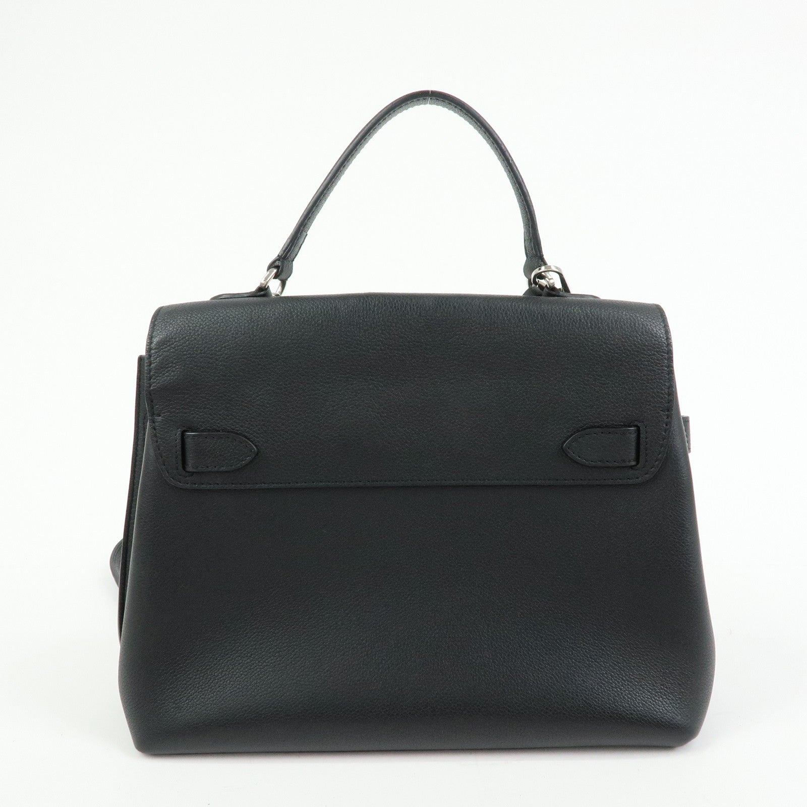 Louis Vuitton Lockme Ever MM Calf Leather 2Way Hand Bag Black M51395