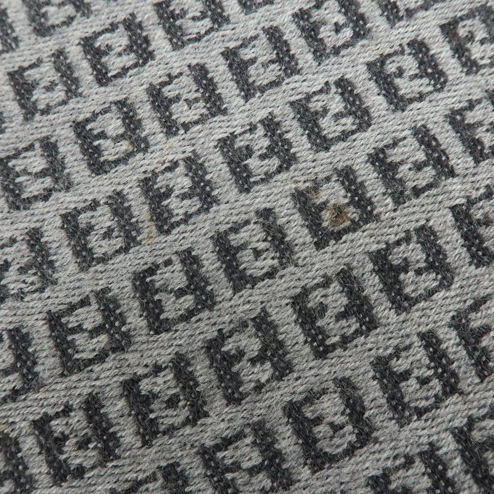 FENDI Set of 2 Zucca Zucchino Wool 100% Scarf Stole Black Gray