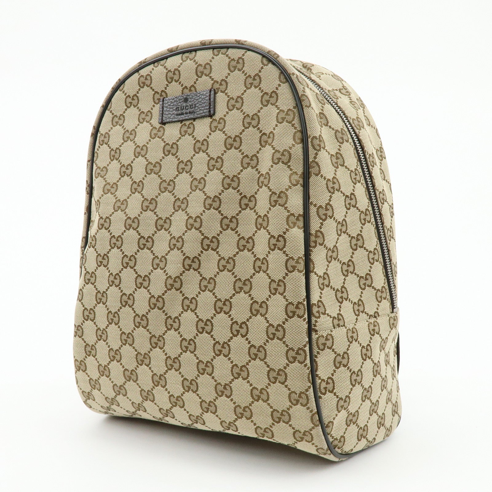GUCCI GG Canvas Leather Backpack Rucksuck Beige Brown 449906