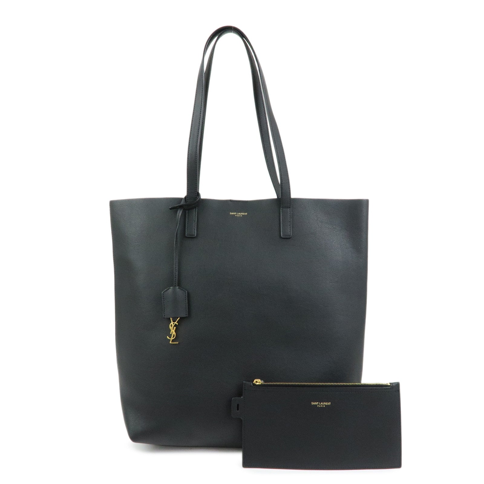 SAINT LAURENT PARIS Cassandra North South Toy Shopping Bag Black 600306