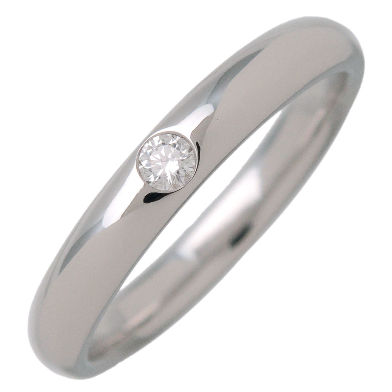 HARRY WINSTON Round Cut Marriage 1P Diamond Ring PT950 Platinum US6