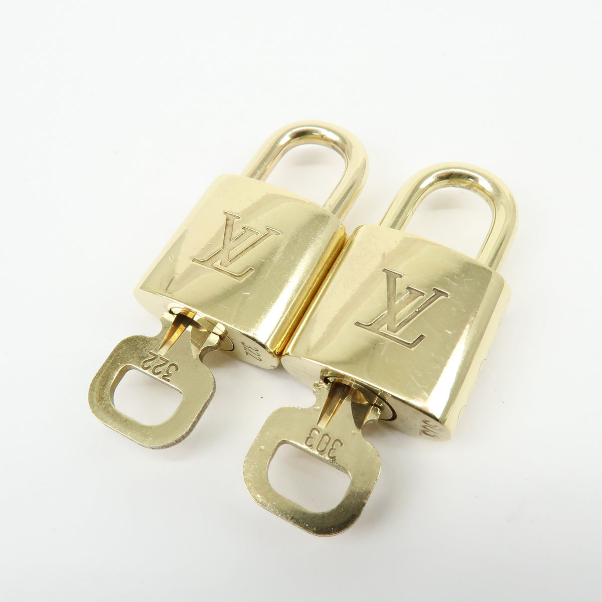 Louis Vuitton Lot of 10 Lock & Key Cadena Key Lock Gold