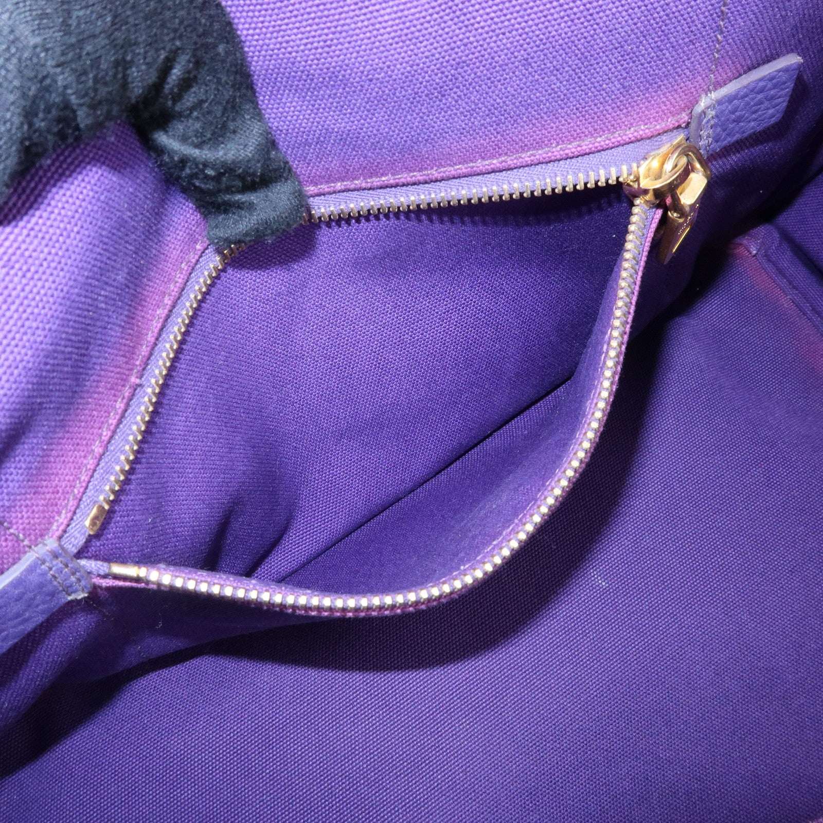 PRADA Canapa Triangle Logo Canvas Tote Bag Hand Bag Purple BN1877