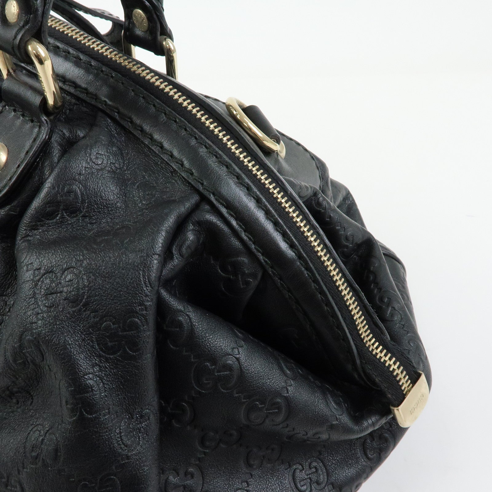 GUCCI Sukey Guccissima Leather 2Way Shoulder Bag Black 223974