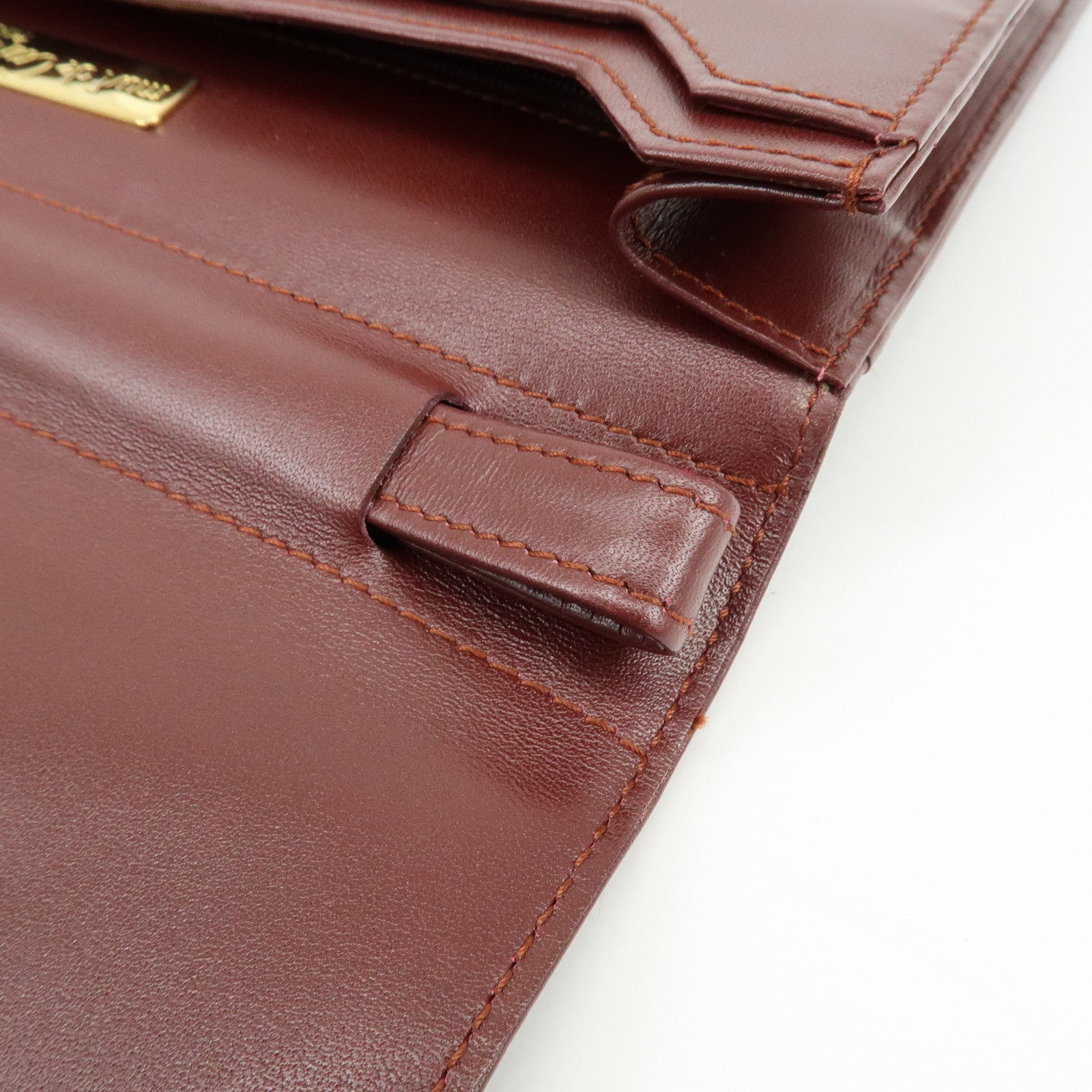 Cartier Must de Cartier Leather Clutch Bag Bordeaux