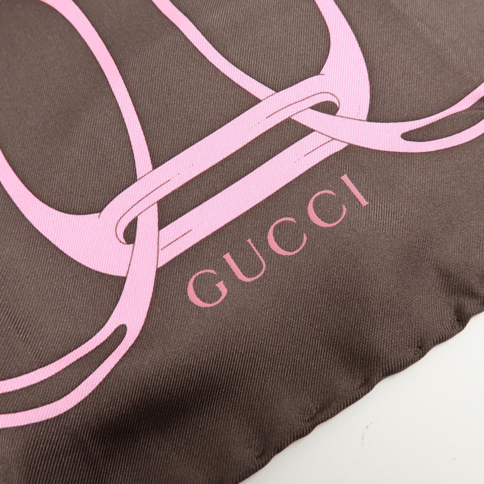 GUCCI Lot of 2 Silk 100% Scarf Black Red Yellow Pink Brown