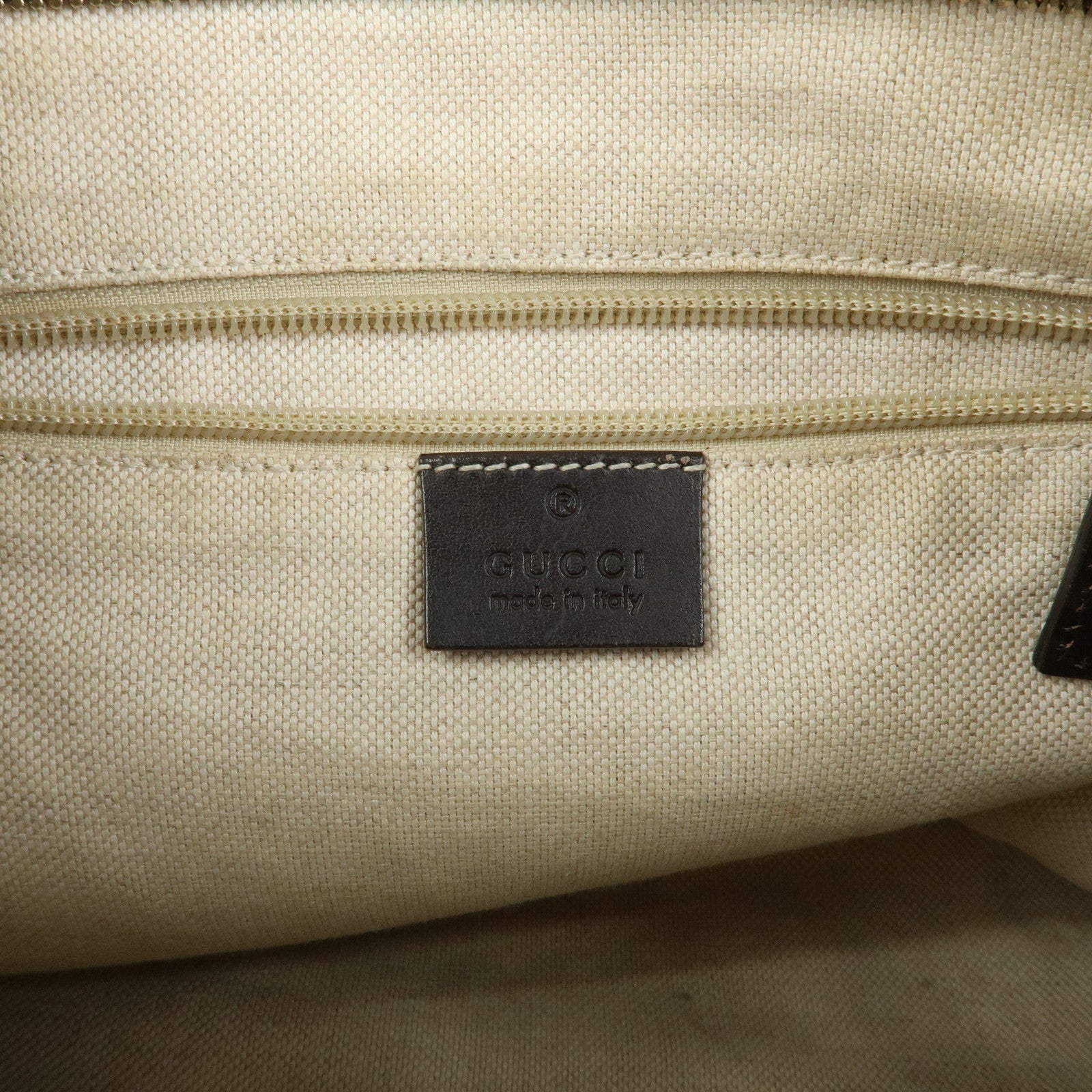 GUCCI GG Supreme Leather 2Way Bag Hand Bag Brown Beige 353440