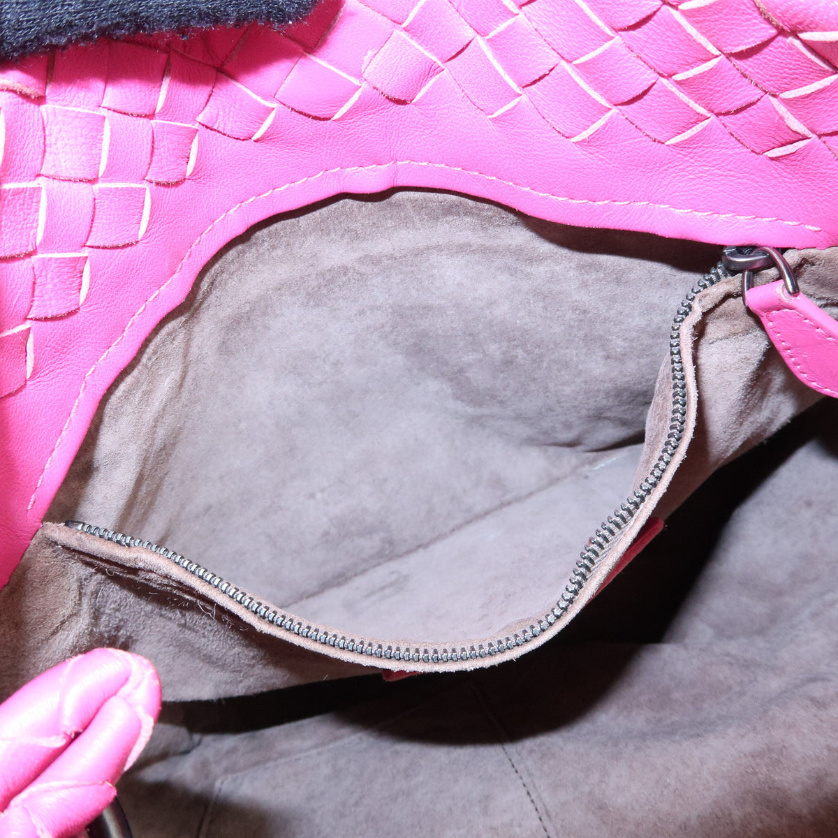 BOTTEGA VENETA Intrecciato Leather Bucket Shoulder Bag Pink