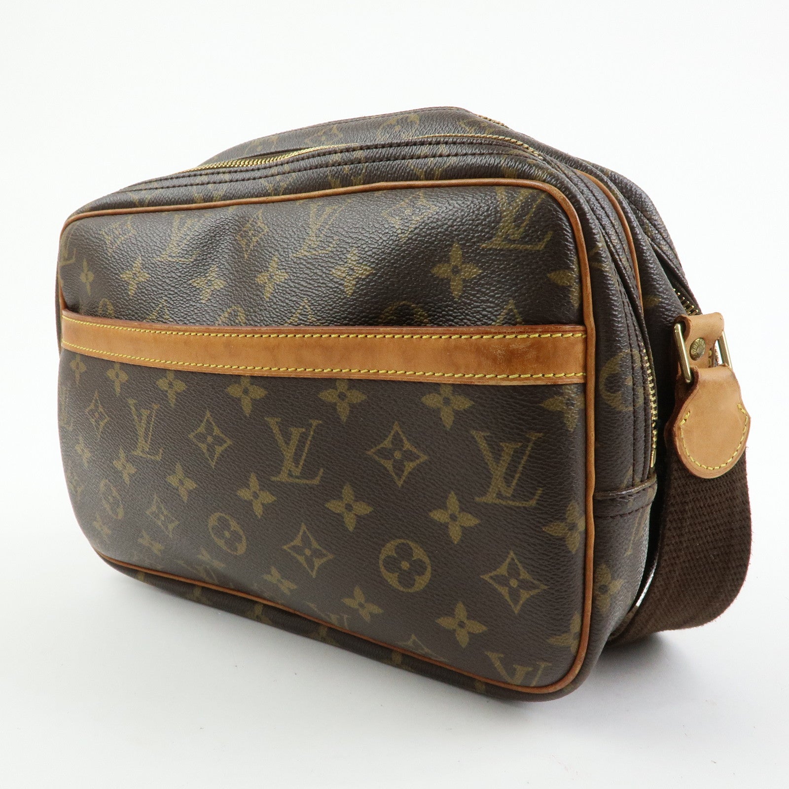 Louis Vuitton Monogram Reporter PM Shoulder Crossbody Bag Brown M45254