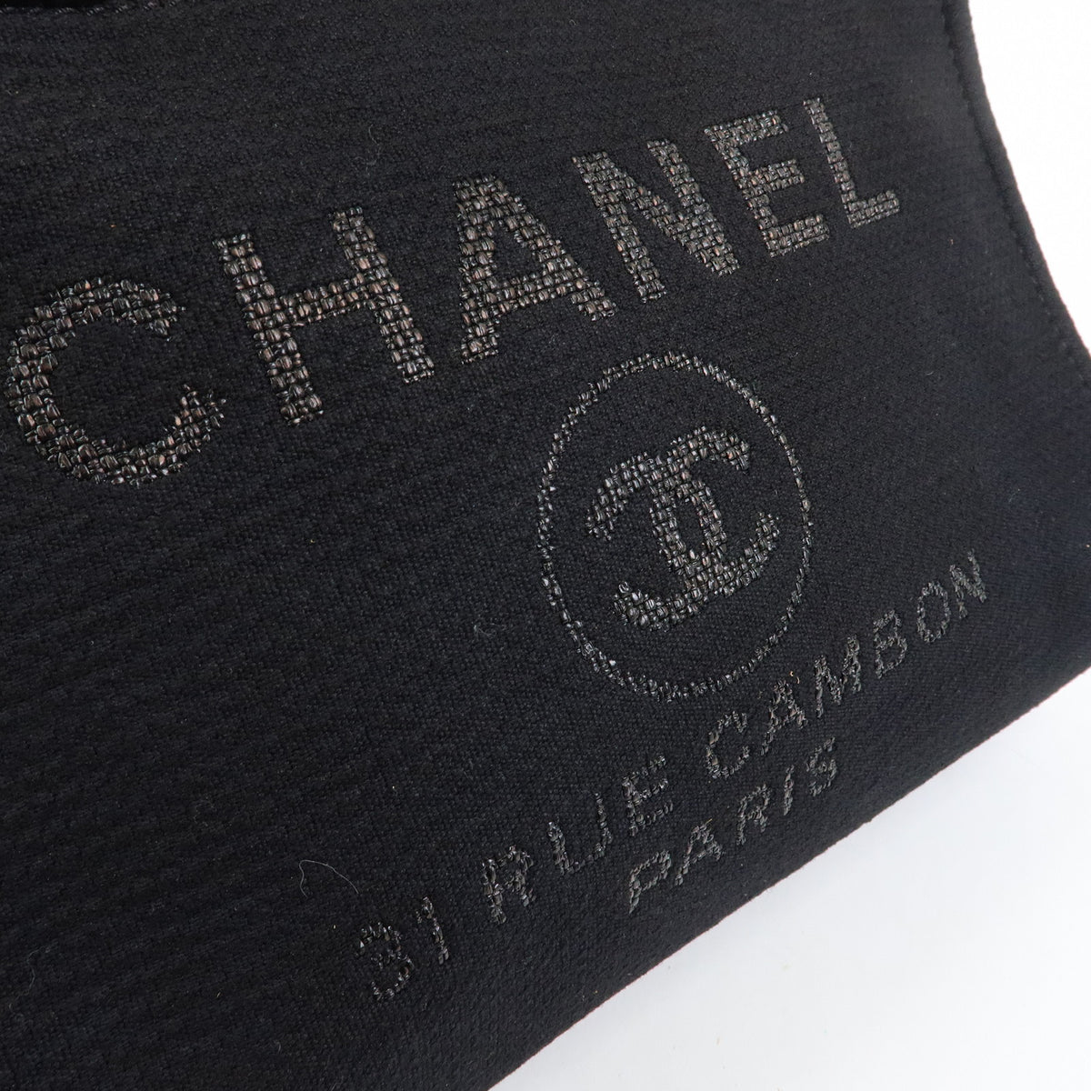 CHANEL Deauville Tote MM 2WAY Hand Bag Shoulder Bag Black A57069