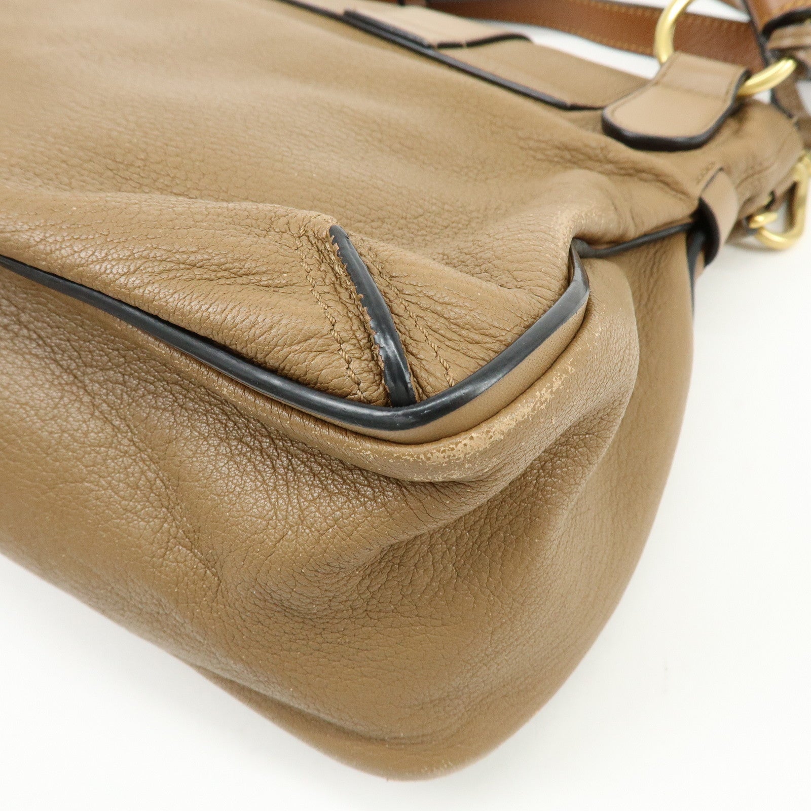 Chloe Lexa Leather 2Way Bag Shoulder Bag Hand Bag Brown