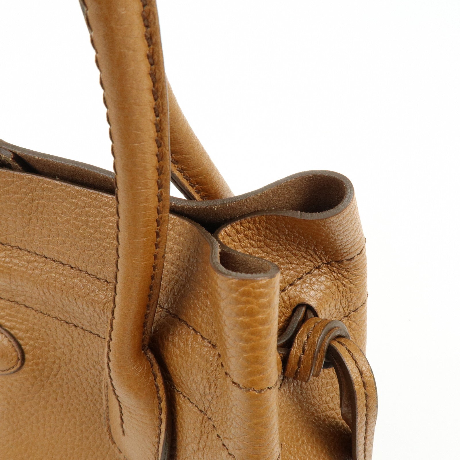TOD'S Logo Leather Shoulder Bag Hand Bag Tote Bag Camel Brown