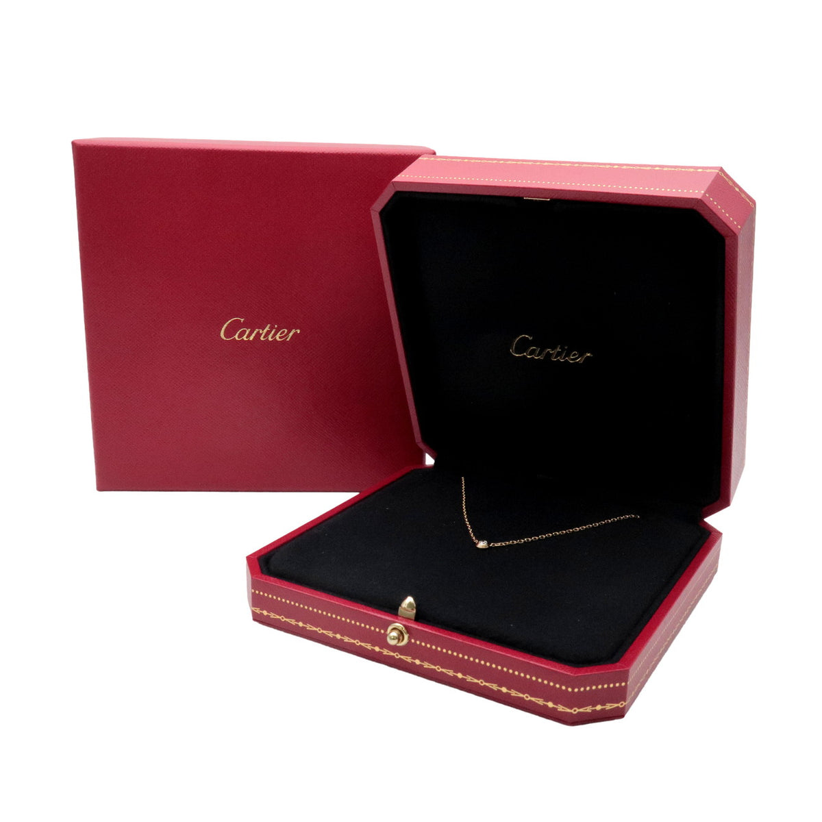 Cartier D'amour 1P Diamond Necklace SM K18 750YG Yellow Gold