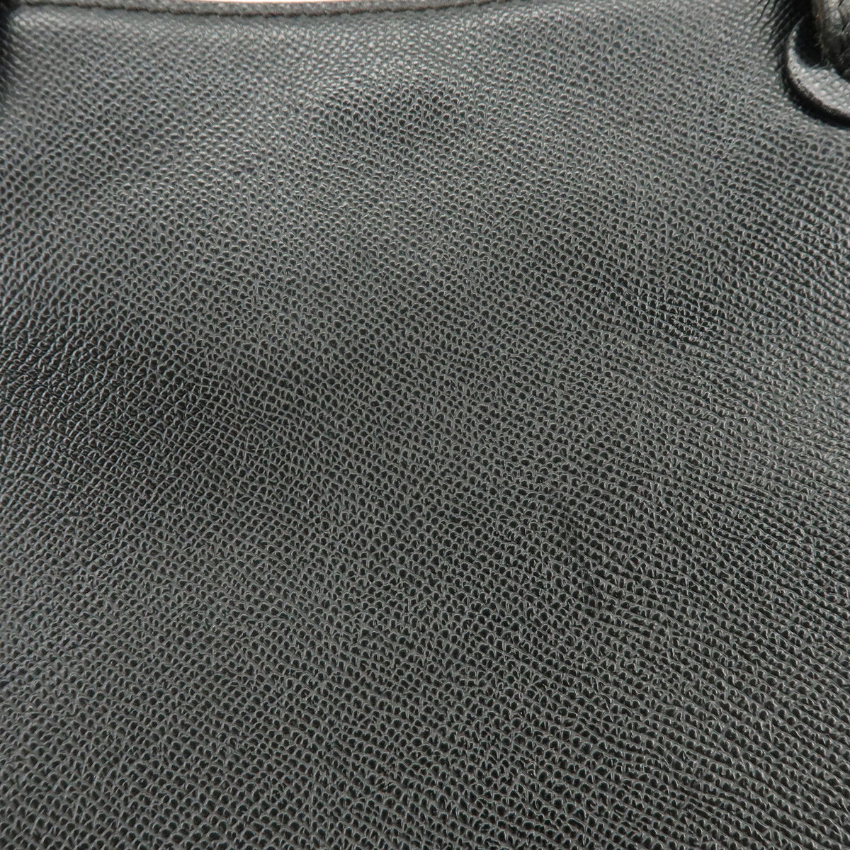 CHANEL Logo Caviarskin Tote Bag Shoulder Bag Black