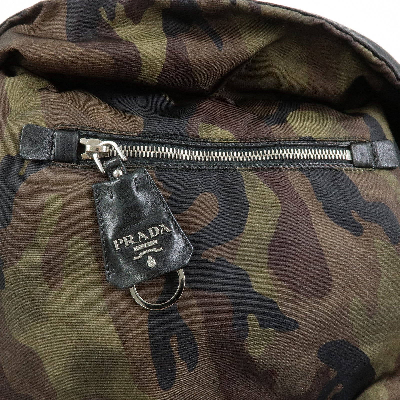 PRADA Triangle Logo Reversible 2Way Bag Hand Shoulder Bag Khaki BN1959