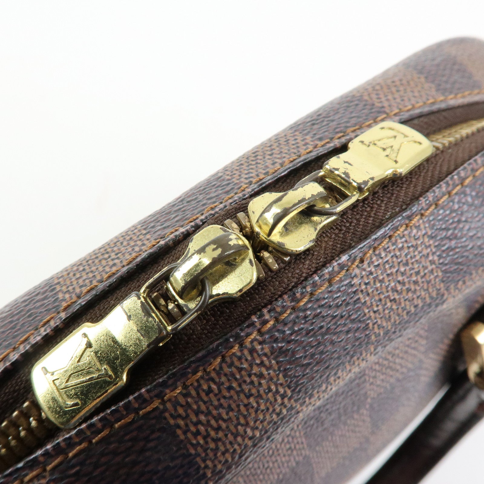 Louis Vuitton Saria Mini Damier Ebene Canvas Leather Hand Bag N51286