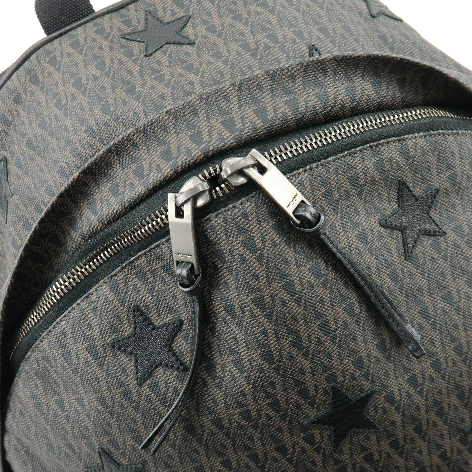 SAINT LAURENT PARIS Star Monogram PVC Leather Backpack Rucksack 415458