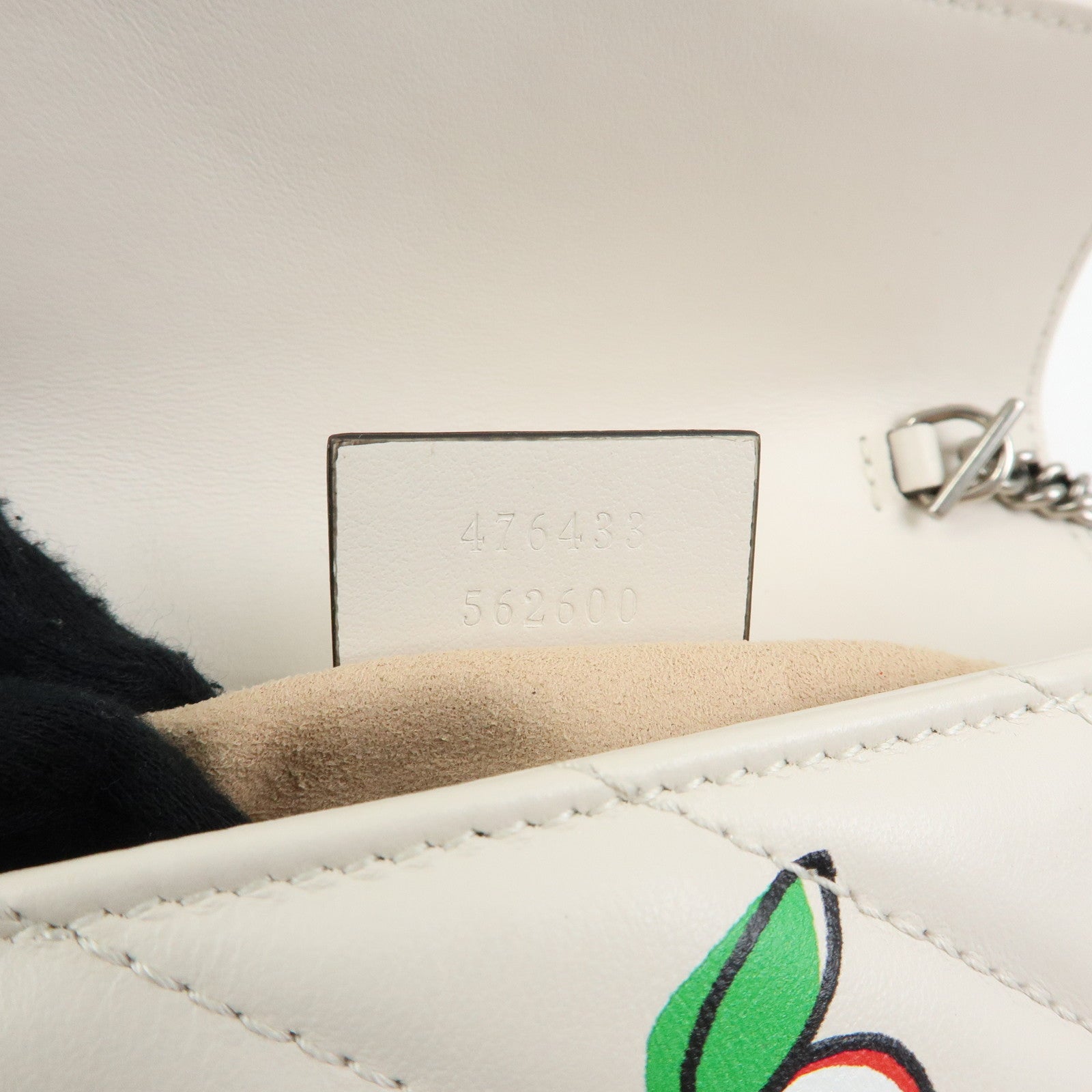 GUCCI GG Marmont Apple Chain Shoulder BAg Crossbody Bag Ivory 476433