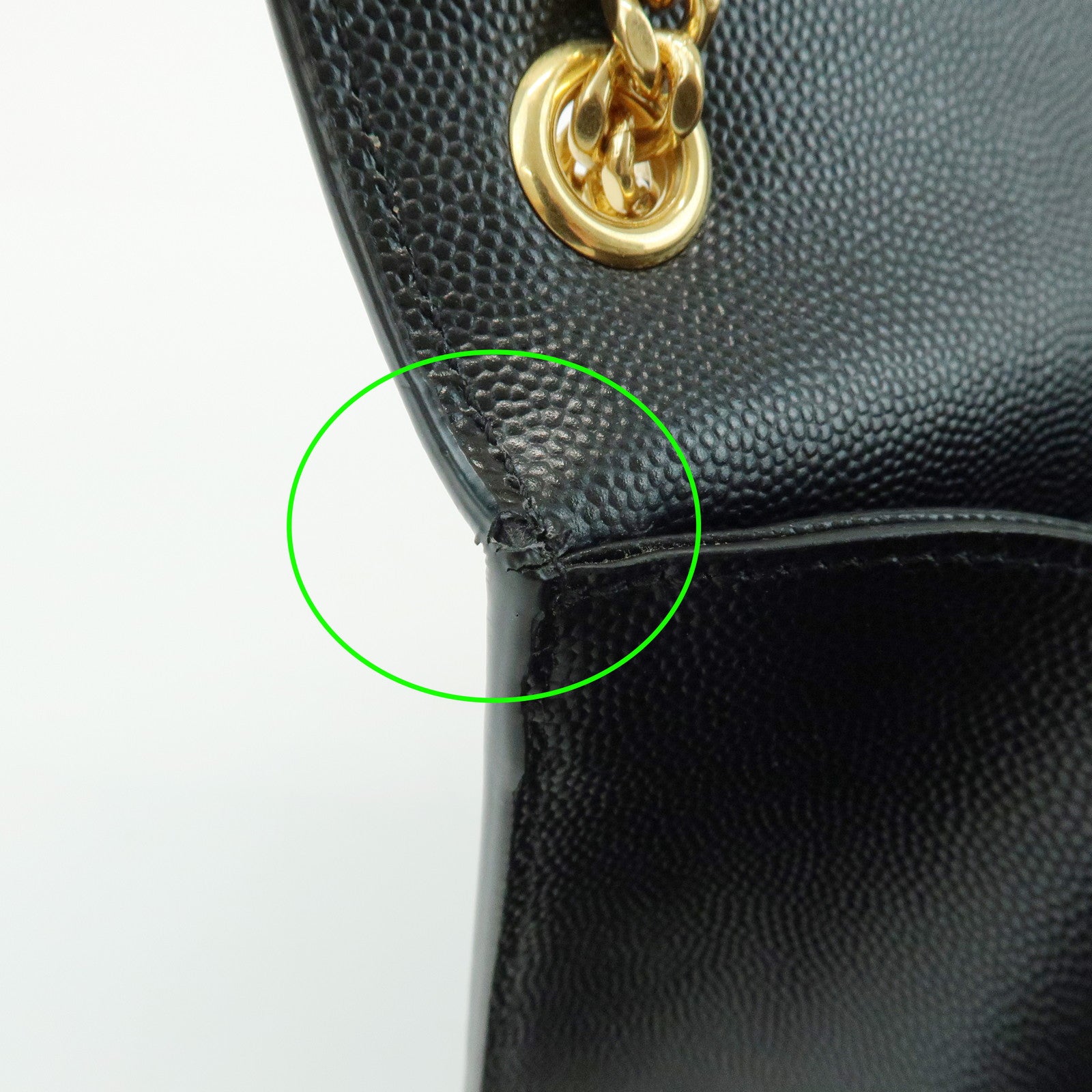 SAINT LAURENT PARIS Casandra Kate Leather Chain Shoulder Bag 364021