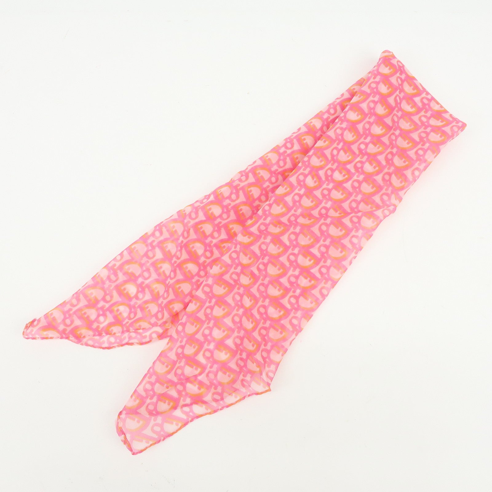 Christian Dior Trotter Silk 100% Scarf Handkerchief Pink
