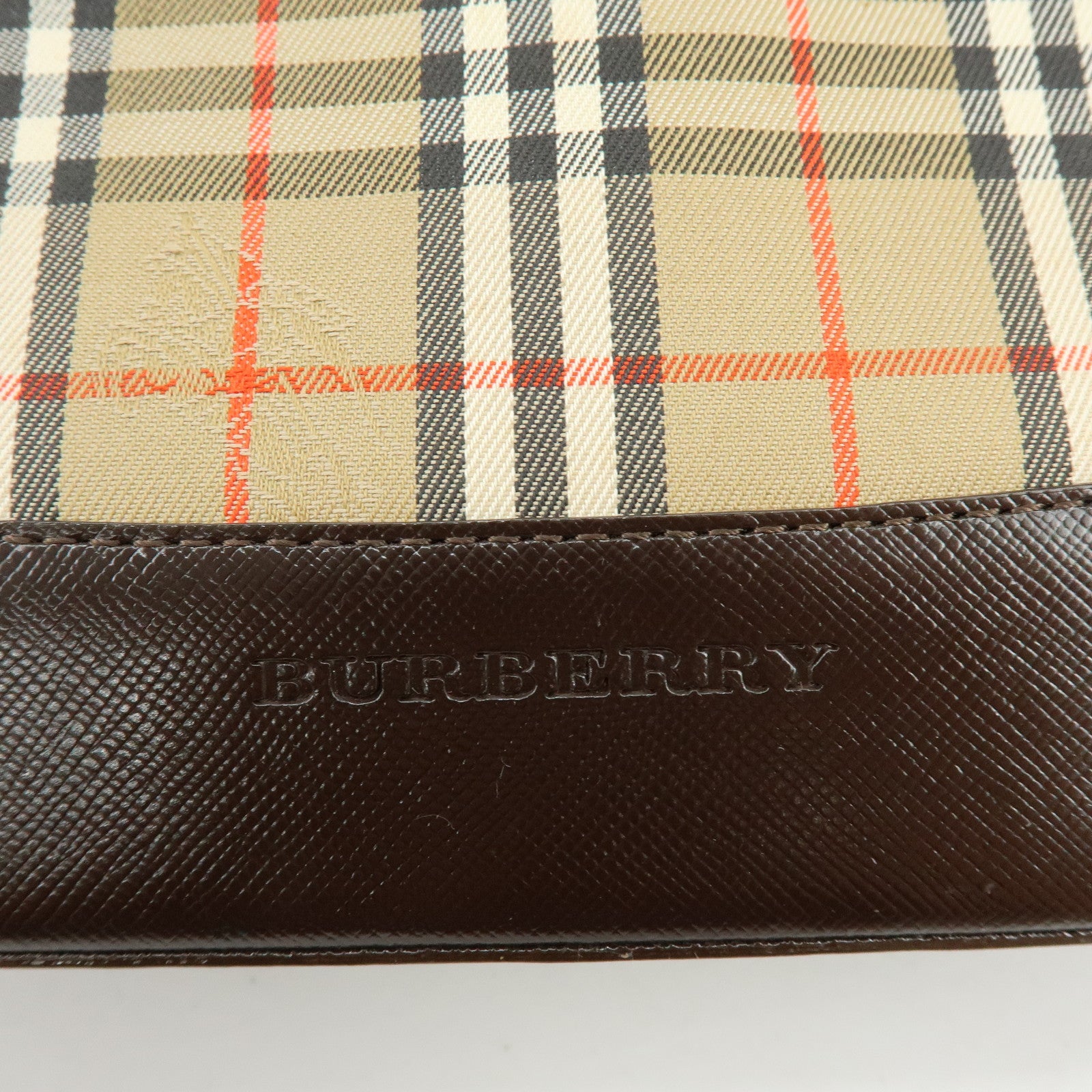 BURBERRY Nova Plaid Canvas Leather Shoulder Crossbody Bag Beige Brown