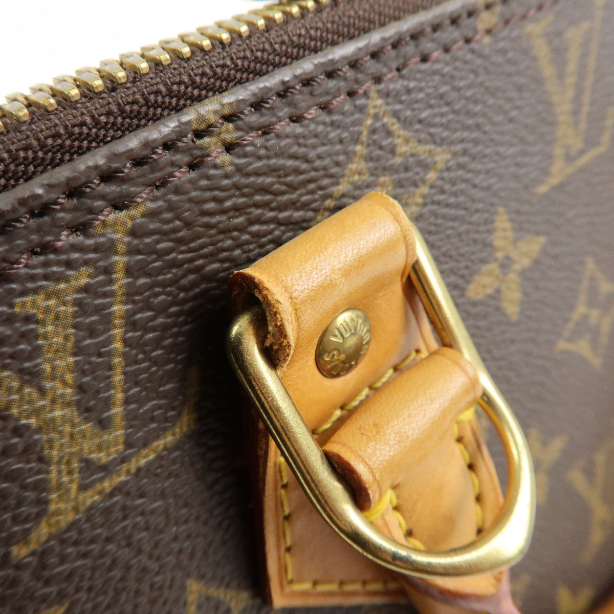 Louis Vuitton Monogram Alma PM Canvas Leather Hand Bag Brown M51130