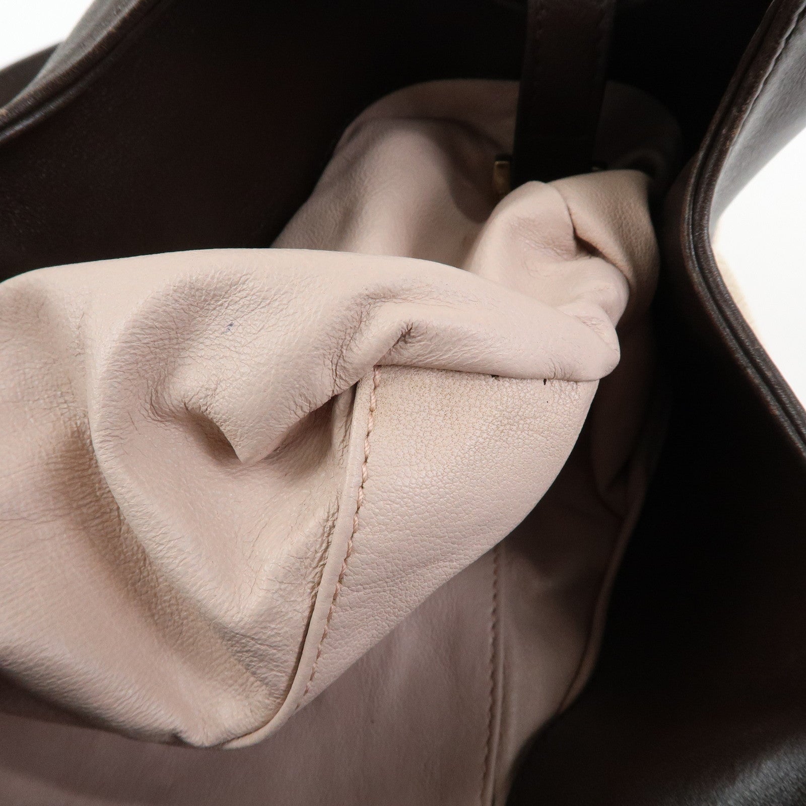 BVLGARI Chandra Canvas Leather 2Way Bag Hand Shoulder Bag Ivory Brown