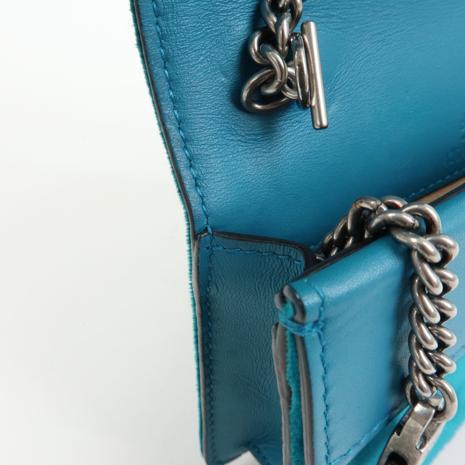 GUCCI Dionysus Super Mini Bag Velour Chain Shoulder Bag Green 476432