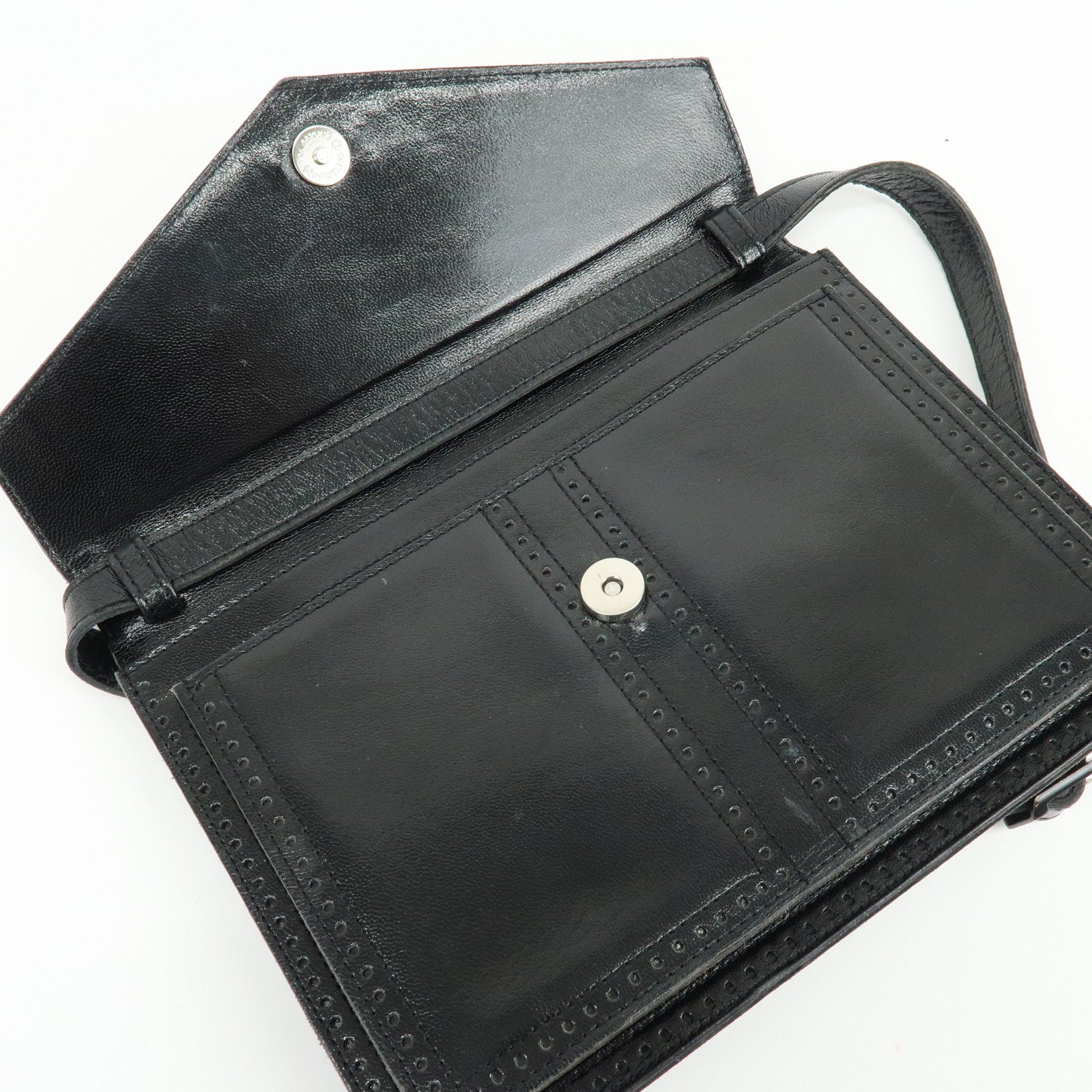 SAINT LAURENT PARIS Leather 2WAY Bag Hand Bag Shoulder Bag Black