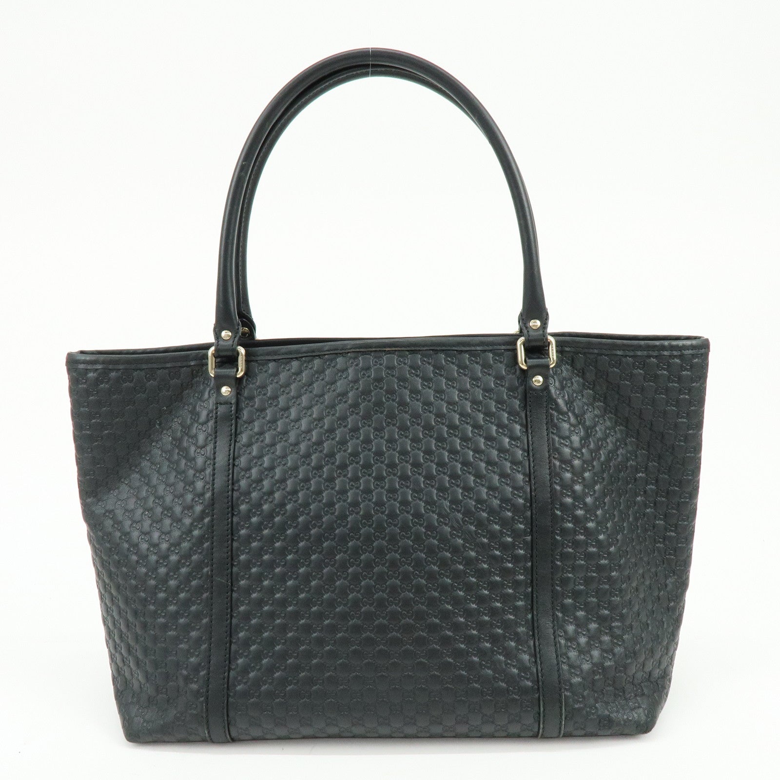 GUCCI Microguccissima Leather Tote Bag Shoulder Bag Black 449647