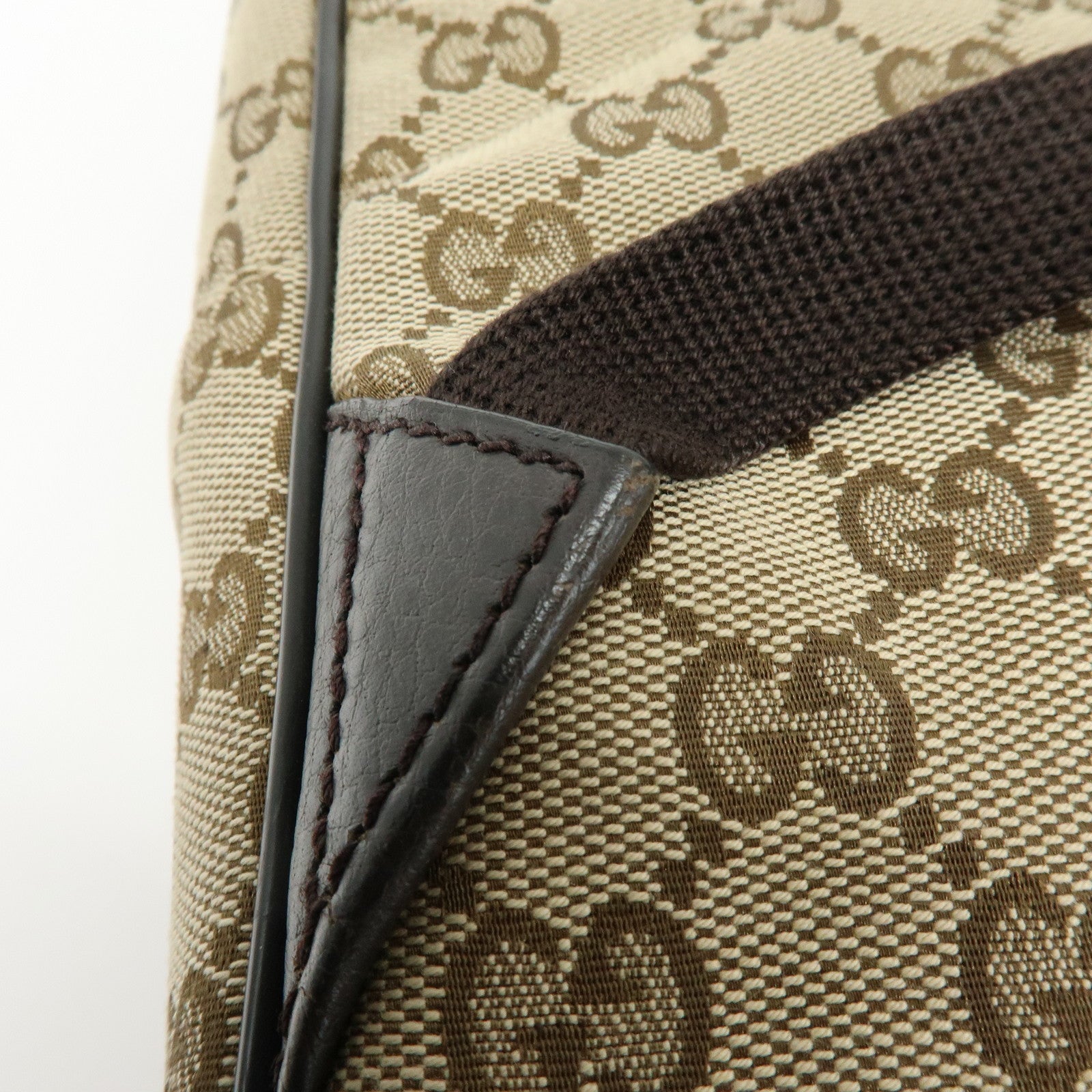 GUCCI GG Canvas Leather Backpack Rucksuck Beige Brown 449906