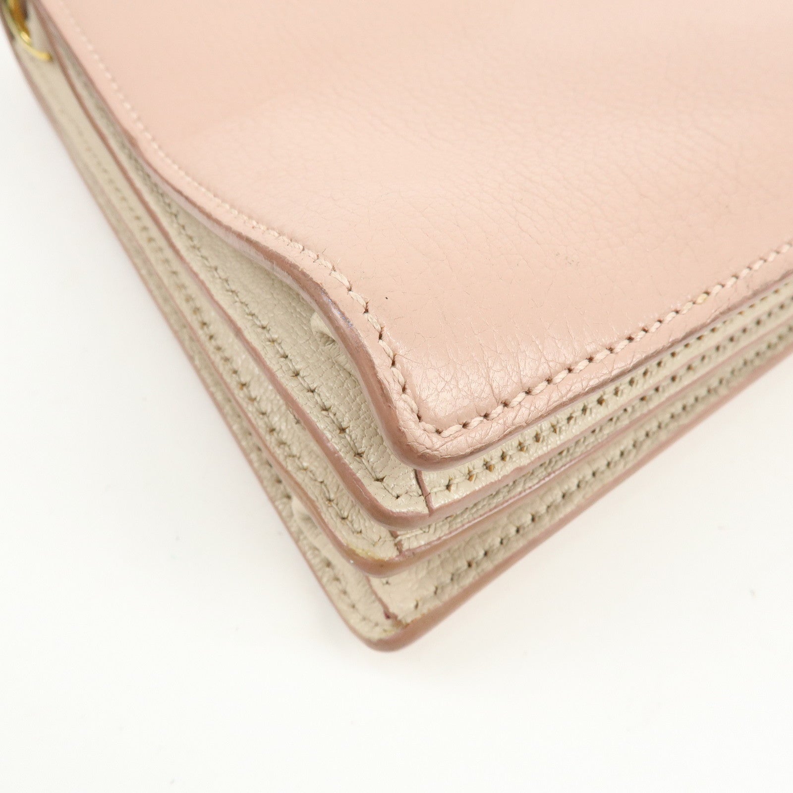 MIU MIU Madras Leather 2Way Bag Shoulder Bag Bi-Color Light Pink
